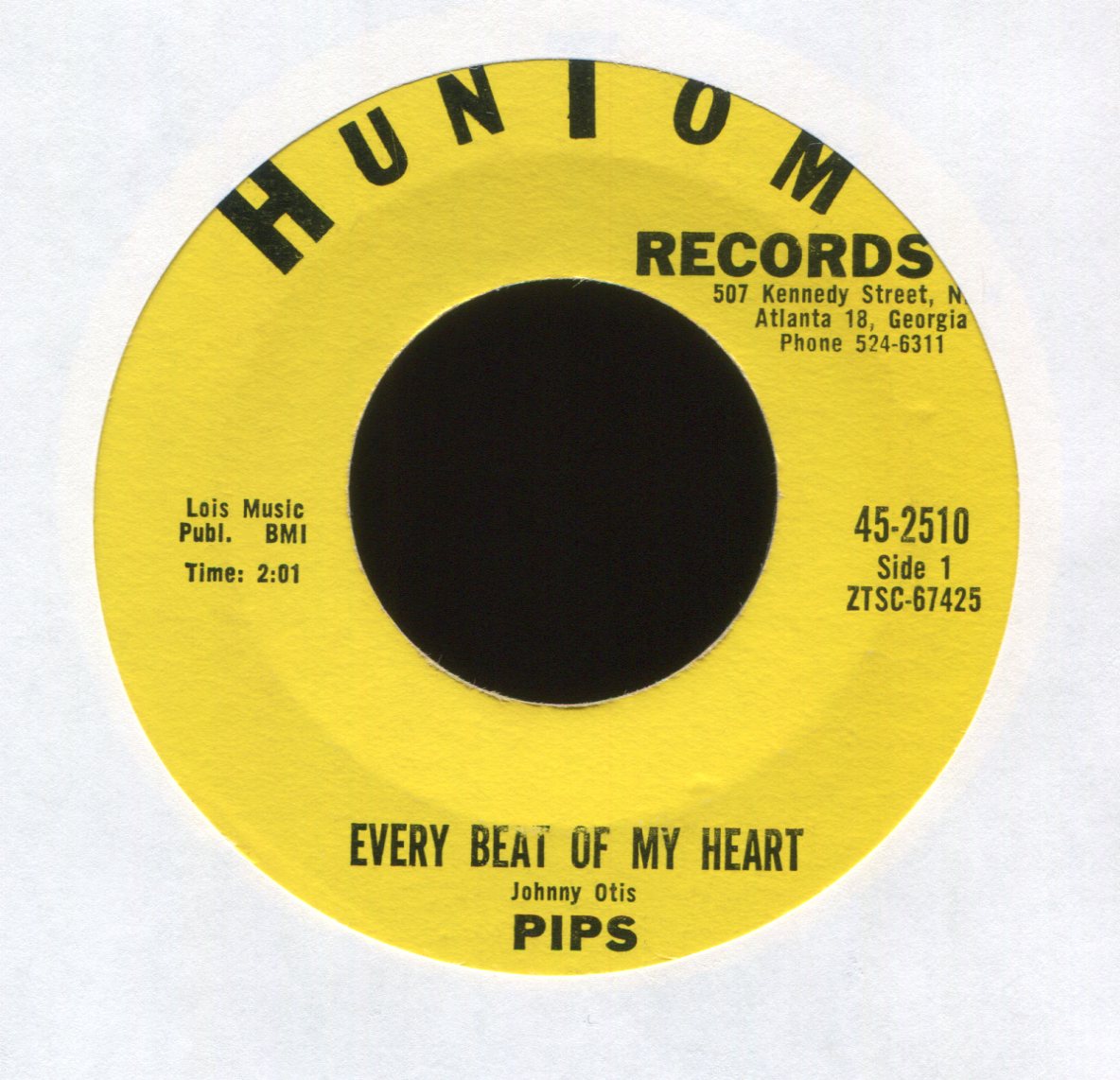 The Pips - Every Beat Of My Heart / Room in Your Heart on Huntom R&B 45
