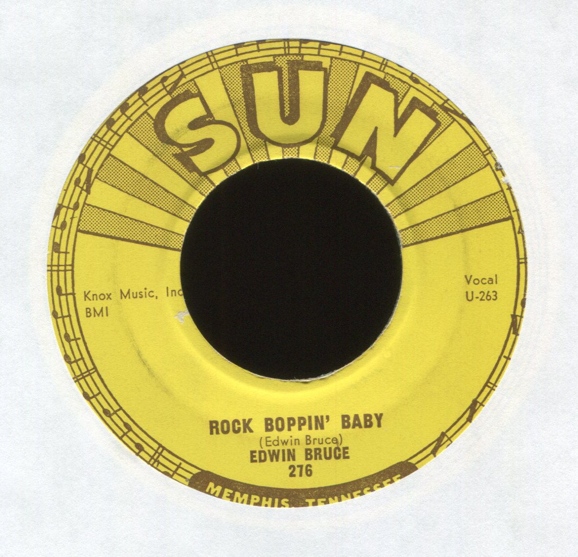 Ed Bruce - Rock Boppin' Baby on Sun Rockabilly 45