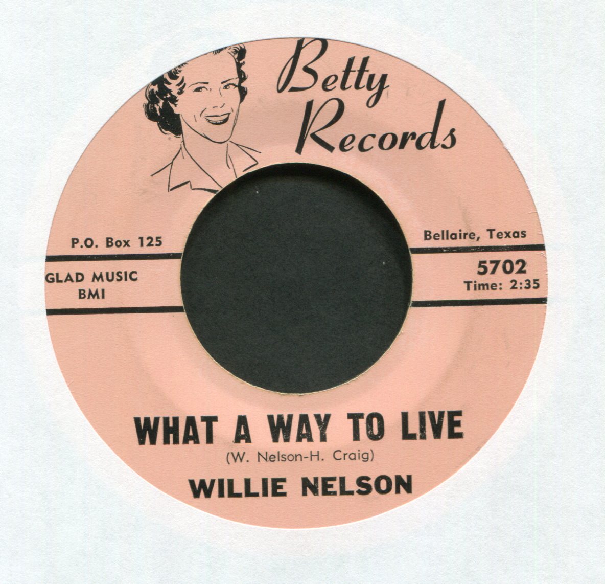 Willie Nelson - What A Way To Live on Betty Country 45