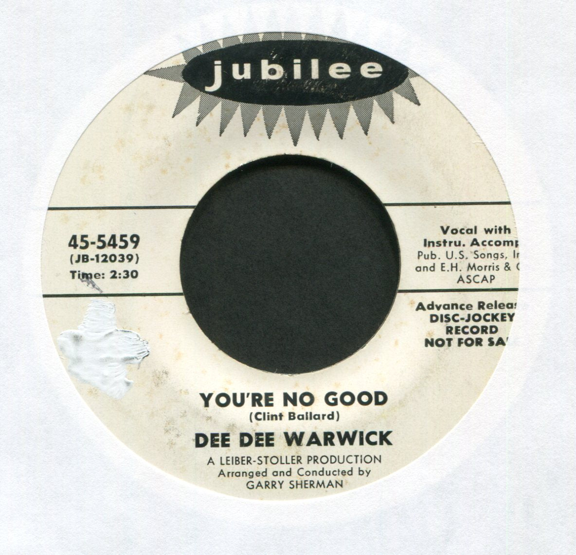 Dee Dee Warwick - You're No Good on Jubilee Promo Northern Soul 45