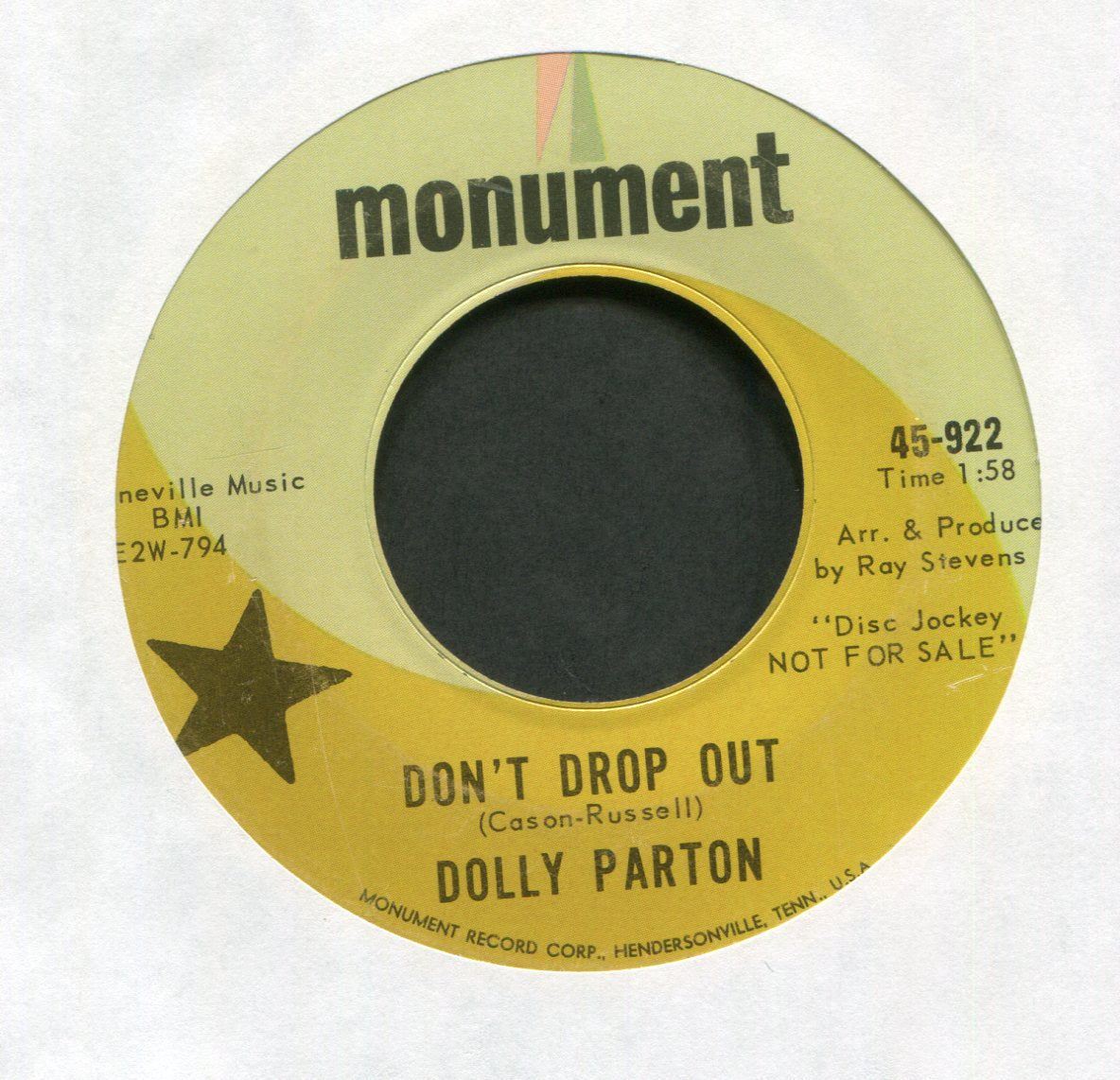 Dolly Parton - Control Yourself on Monument Promo Northern Soul 45