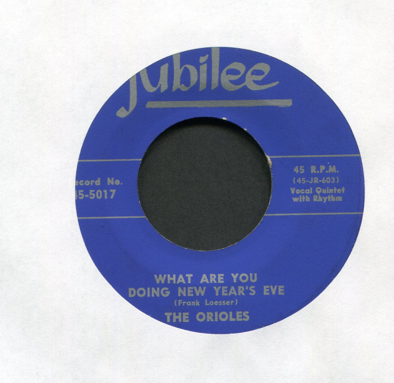 The Orioles - What Are You Doing New Year's Eve / (It's Gonna Be A) Lonely Christmas on Jubilee R&B Doo Wop 45 With Rare Picture Sleeve