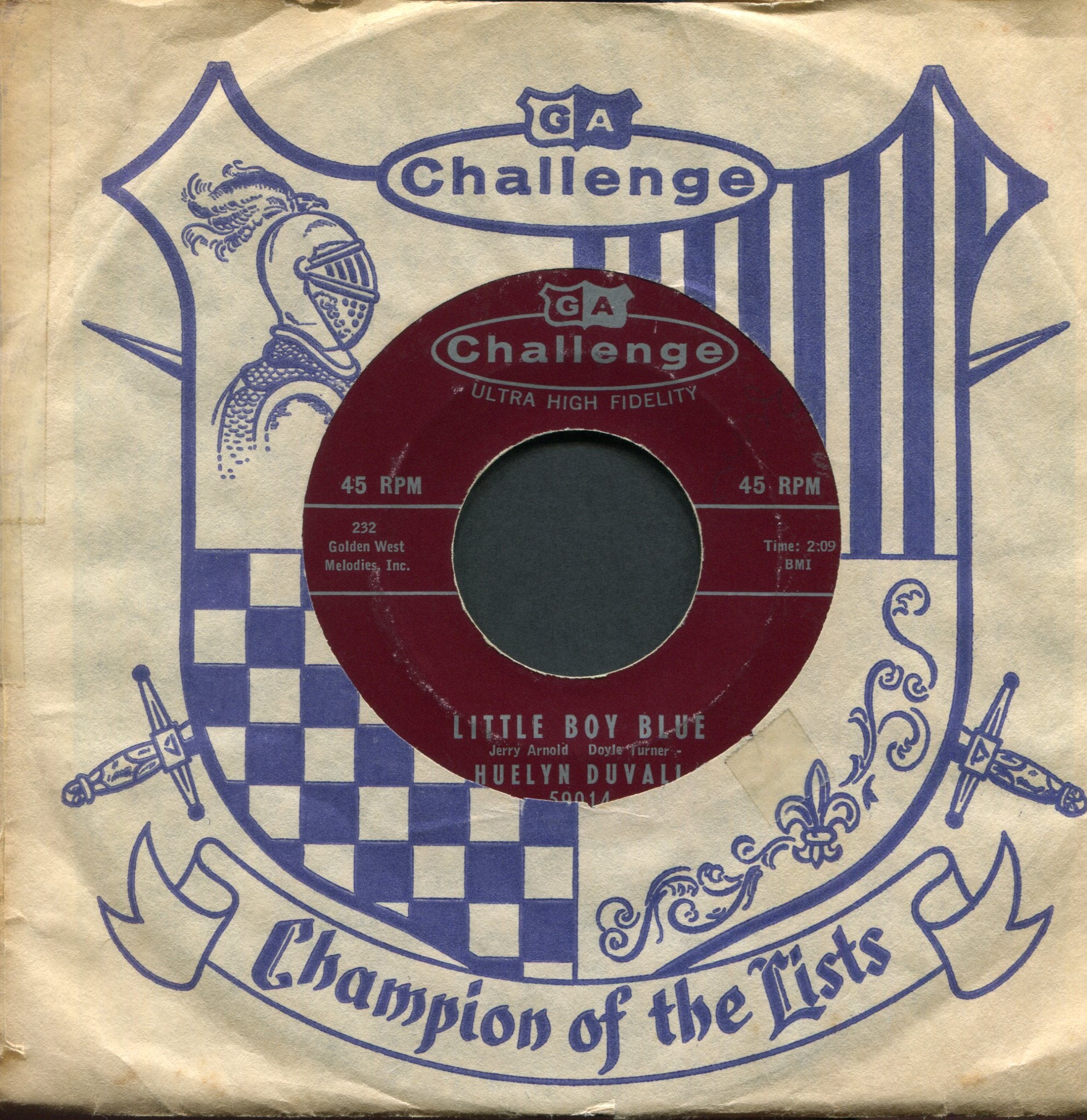 Huelyn Duvall - Three Months To Kill on Challenge Rockabilly 45