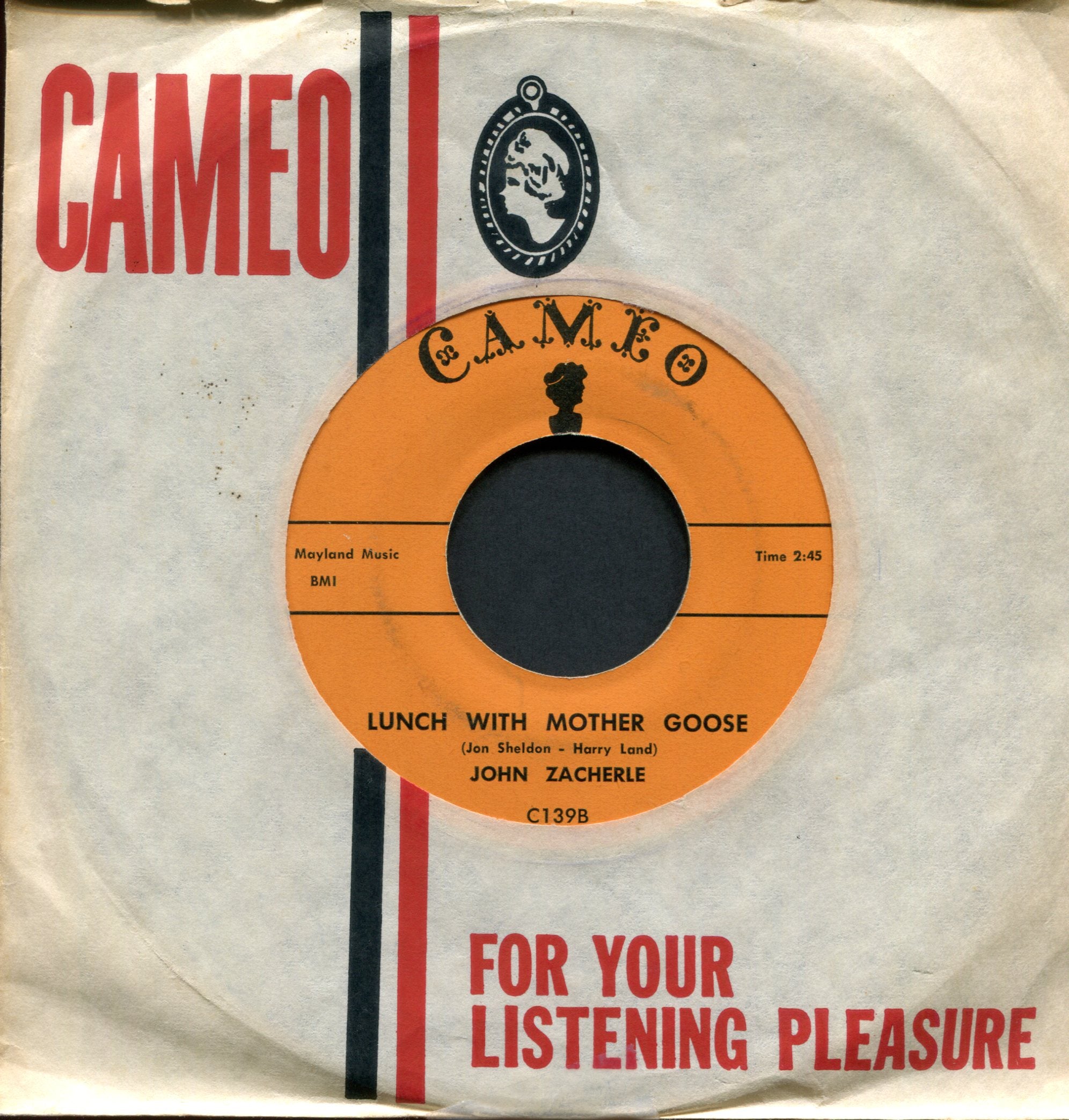 John Zacherle - Eighty-Two Tombstones on Cameo Halloween Horror Rock 45