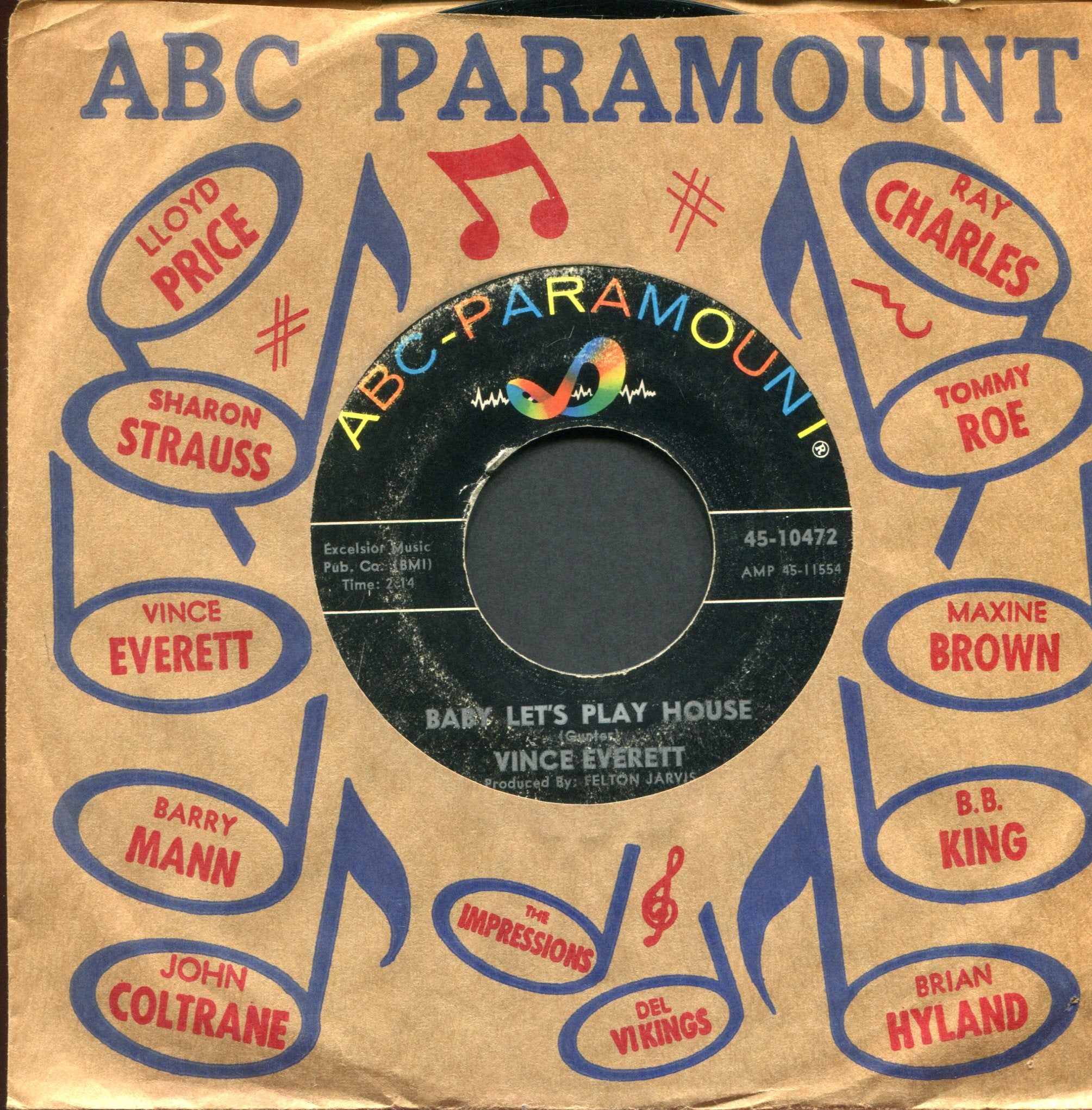 Vince Everett - Baby Let's Play House on ABC Paramount Rockabilly 45
