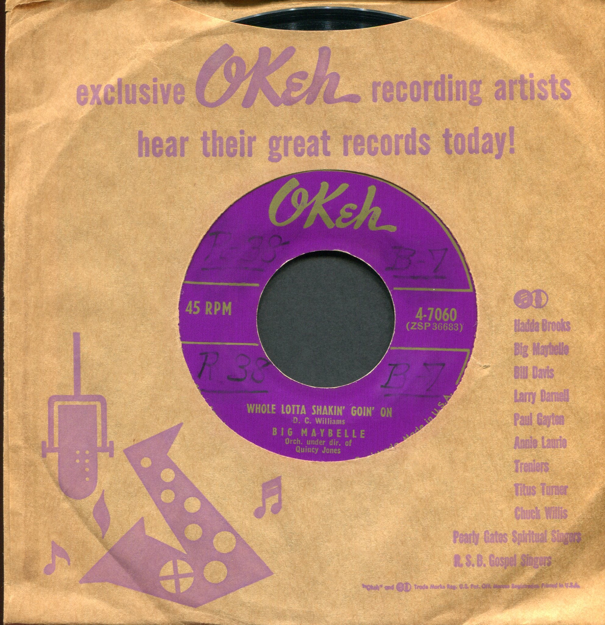 Big Maybelle - Whole Lotta Shakin' Goin' On on Okeh R&B 45