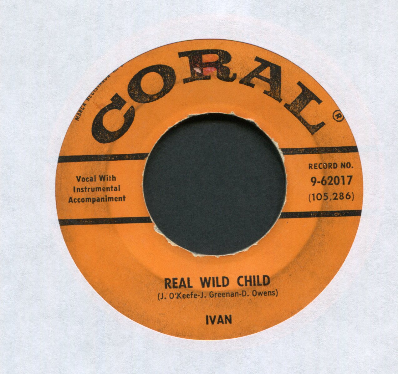 Ivan (11) - Real Wild Child on Coral Rockabilly 45