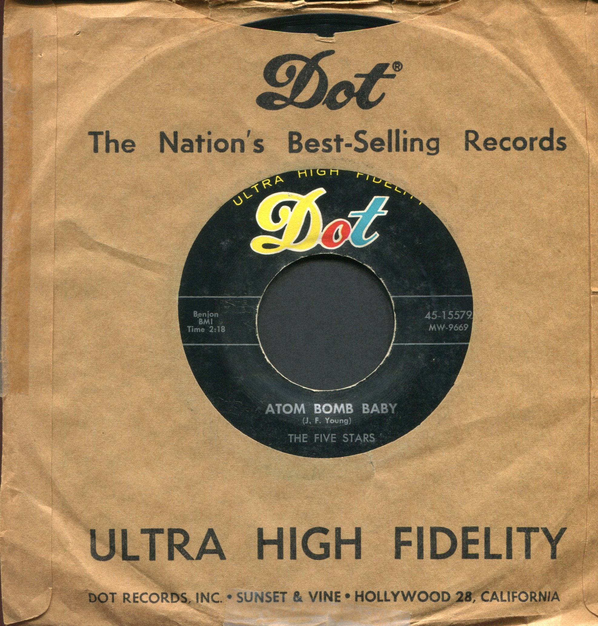 The Five Stars - Atom Bomb Baby on Dot Rockabilly Doo Wop 45