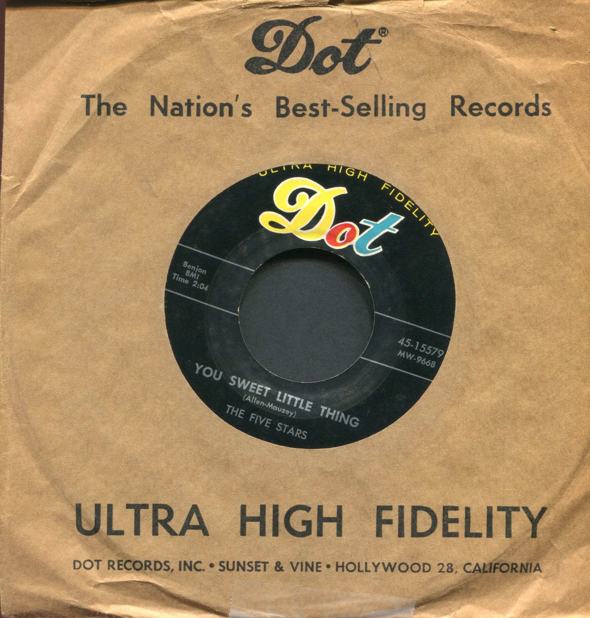 The Five Stars - Atom Bomb Baby on Dot Rockabilly Doo Wop 45