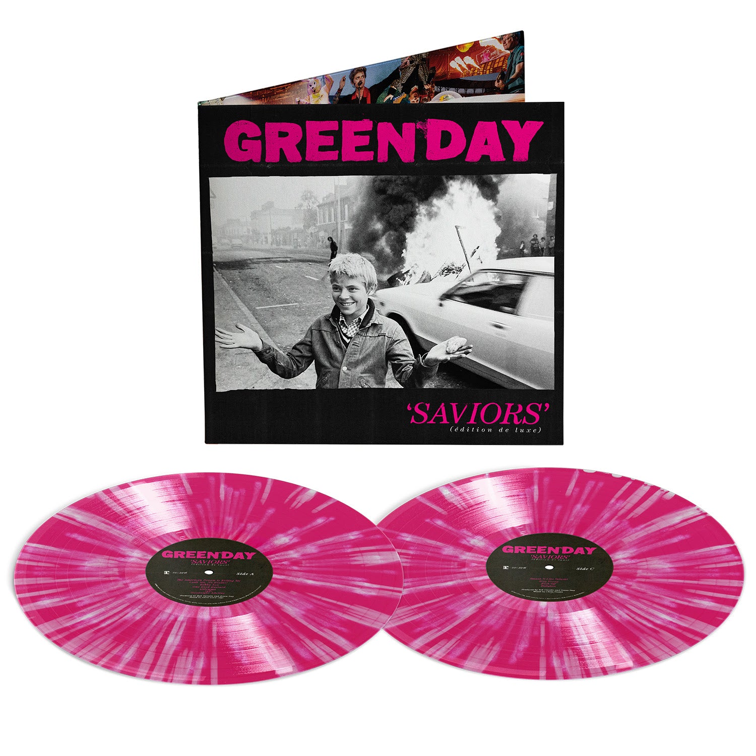 [PRE-ORDER] Green Day - Saviors (édition de luxe) [Hot Pink w/ White Splatter Vinyl] [Release Date: 05/23/2025]