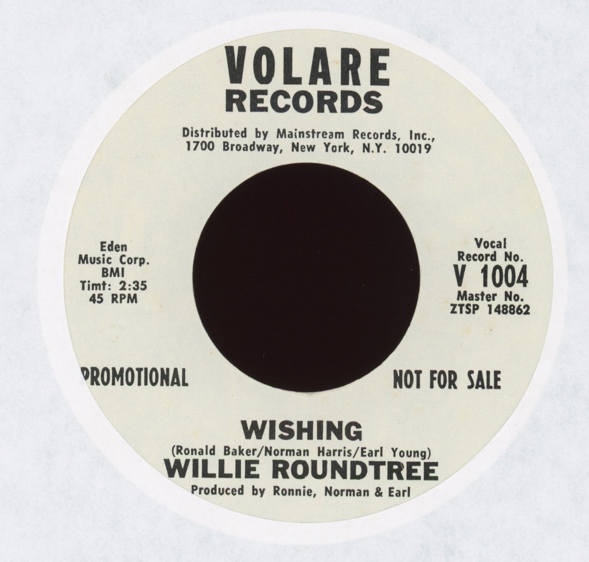 Willie Roundtree - House Of Memories on Volare Promo