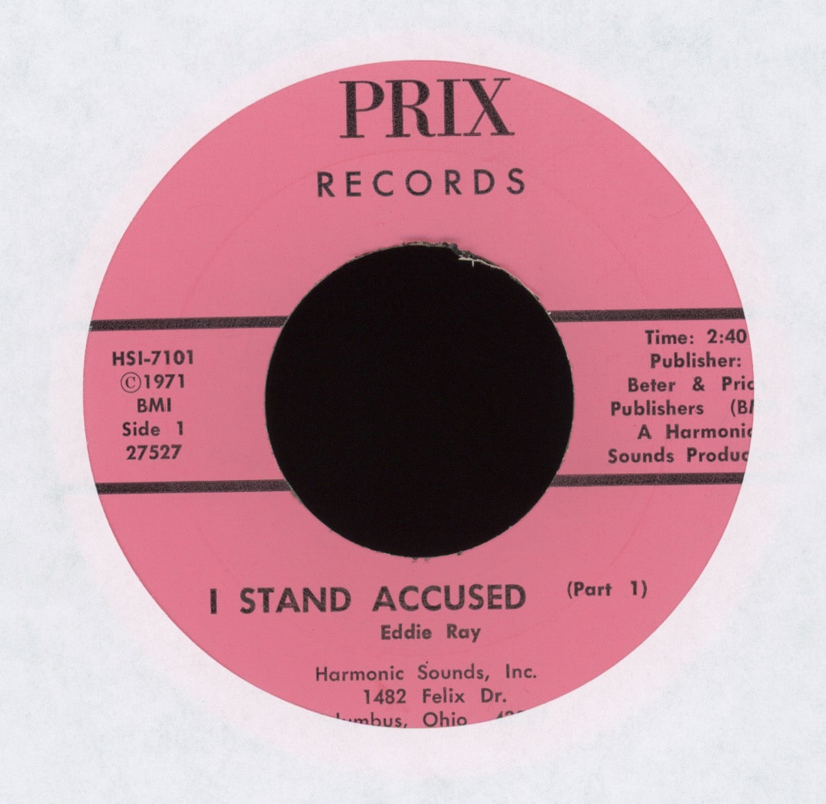 Eddie Ray - I Stand Accused on Prix