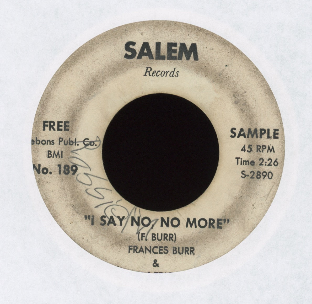 Frances Burr - I Say No, No More on Salem Promo