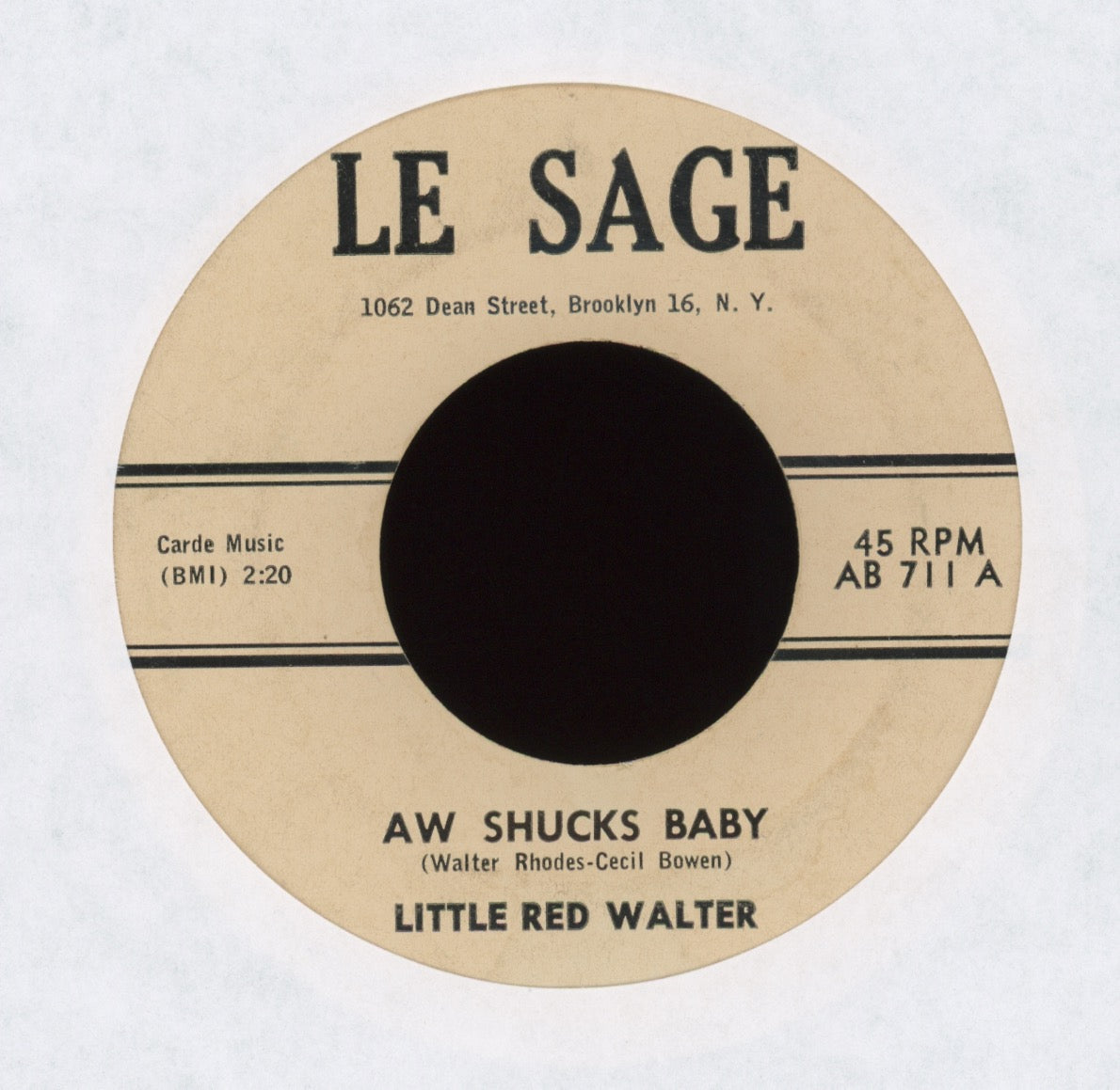Little Red Walter - Aw Shucks Baby on Le Sage
