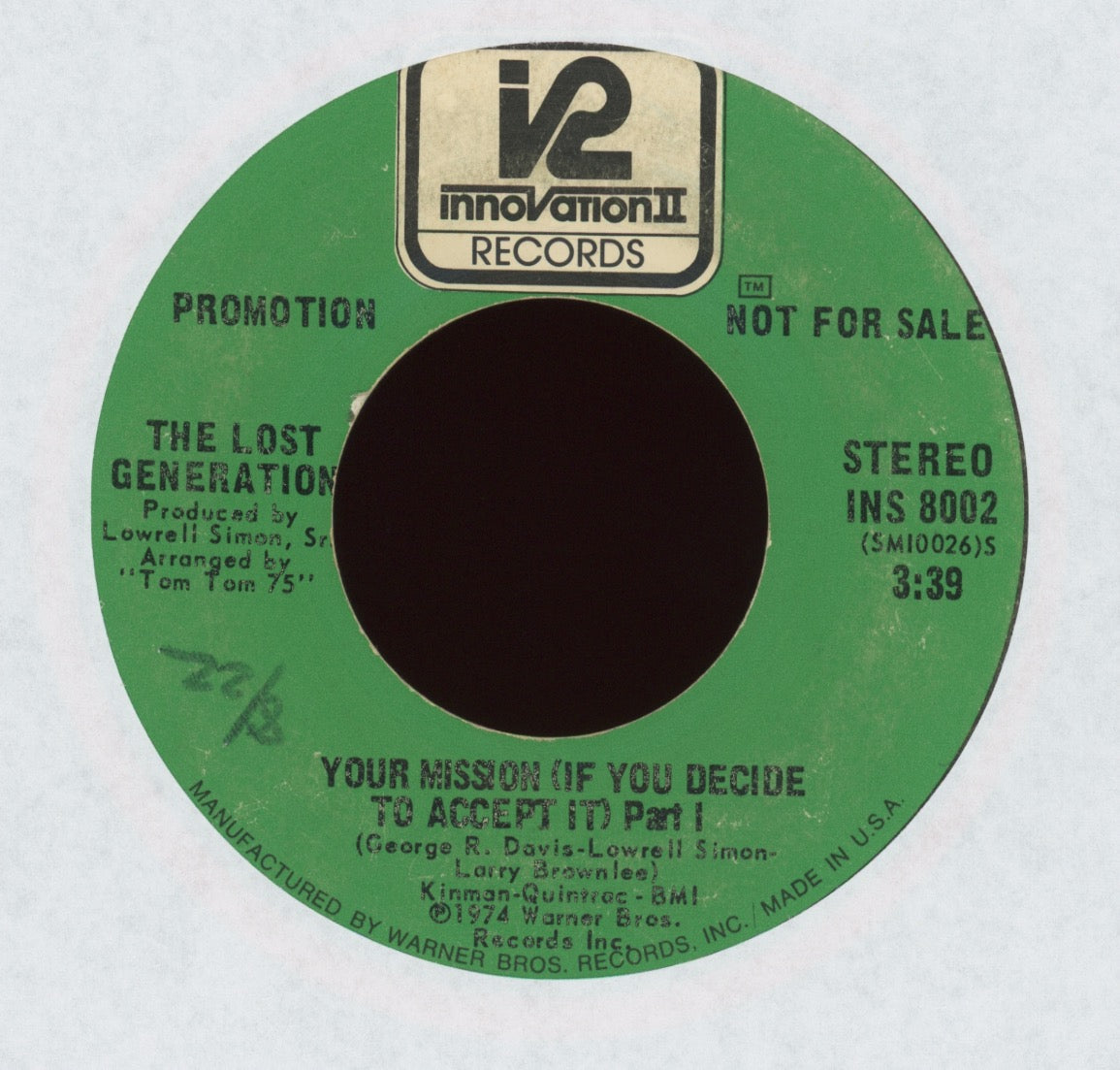 The Lost Generation - Your Mission (If You Decide To Accept It) on Innovation II Promo
