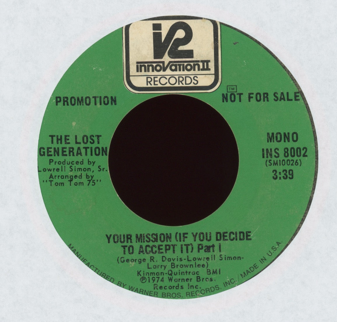 The Lost Generation - Your Mission (If You Decide To Accept It) on Innovation II Promo