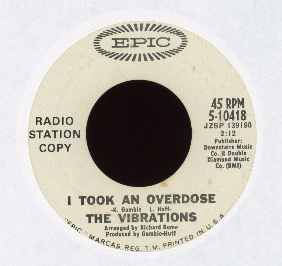 The Vibrations - 'Cause You're Mine / I Took An Overdose on Epic Promo