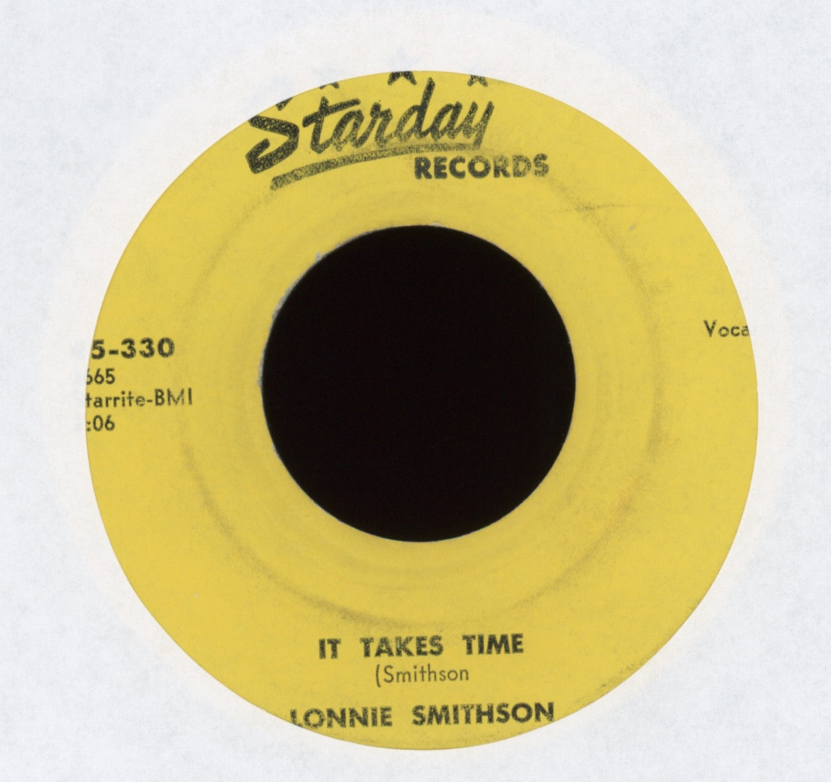 Lonnie Smithson - It Takes Time / Me And The Blues on Starday