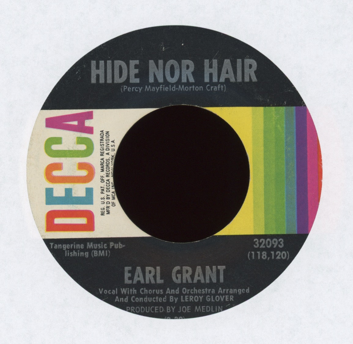Earl Grant - Hide Nor Hair on Decca