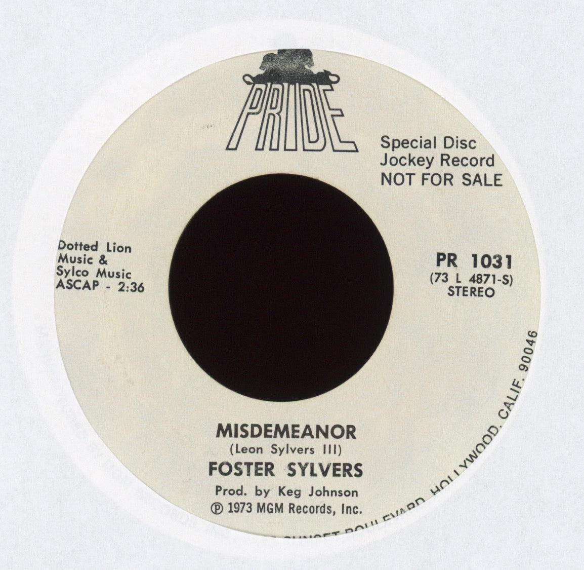 Foster Sylvers - Misdemeanor on Pride Promo
