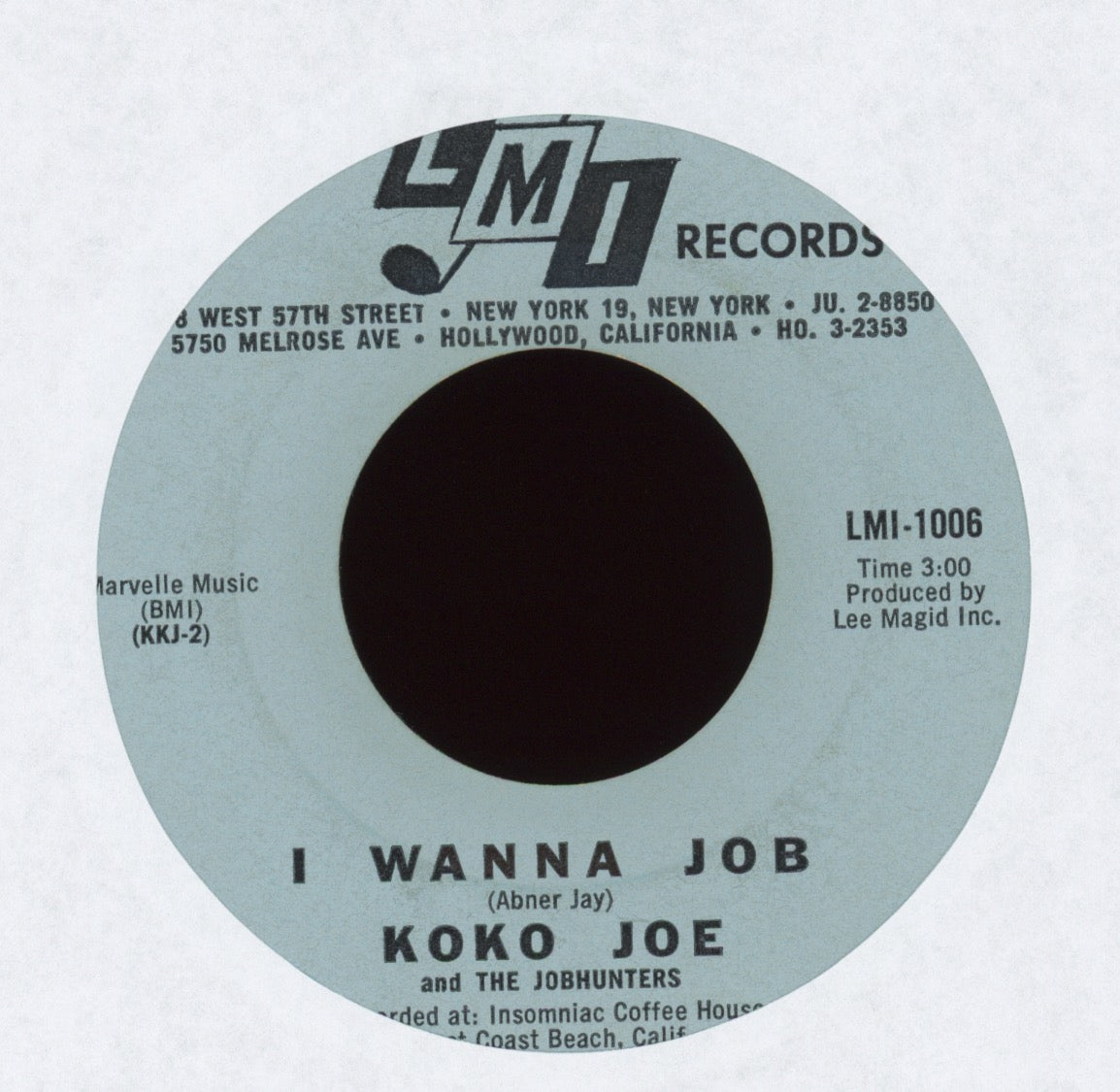 Koko Joe And The Jobhunters - The Insomniac on LMI Abner Jay