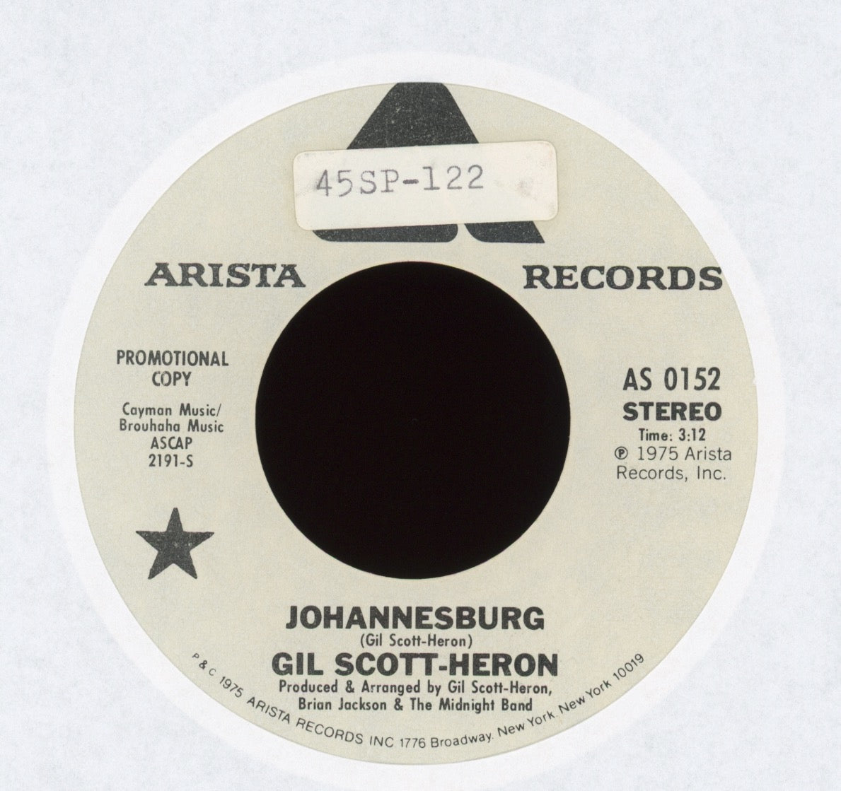 Gil Scott-Heron - Johannesburg on Arista Promo
