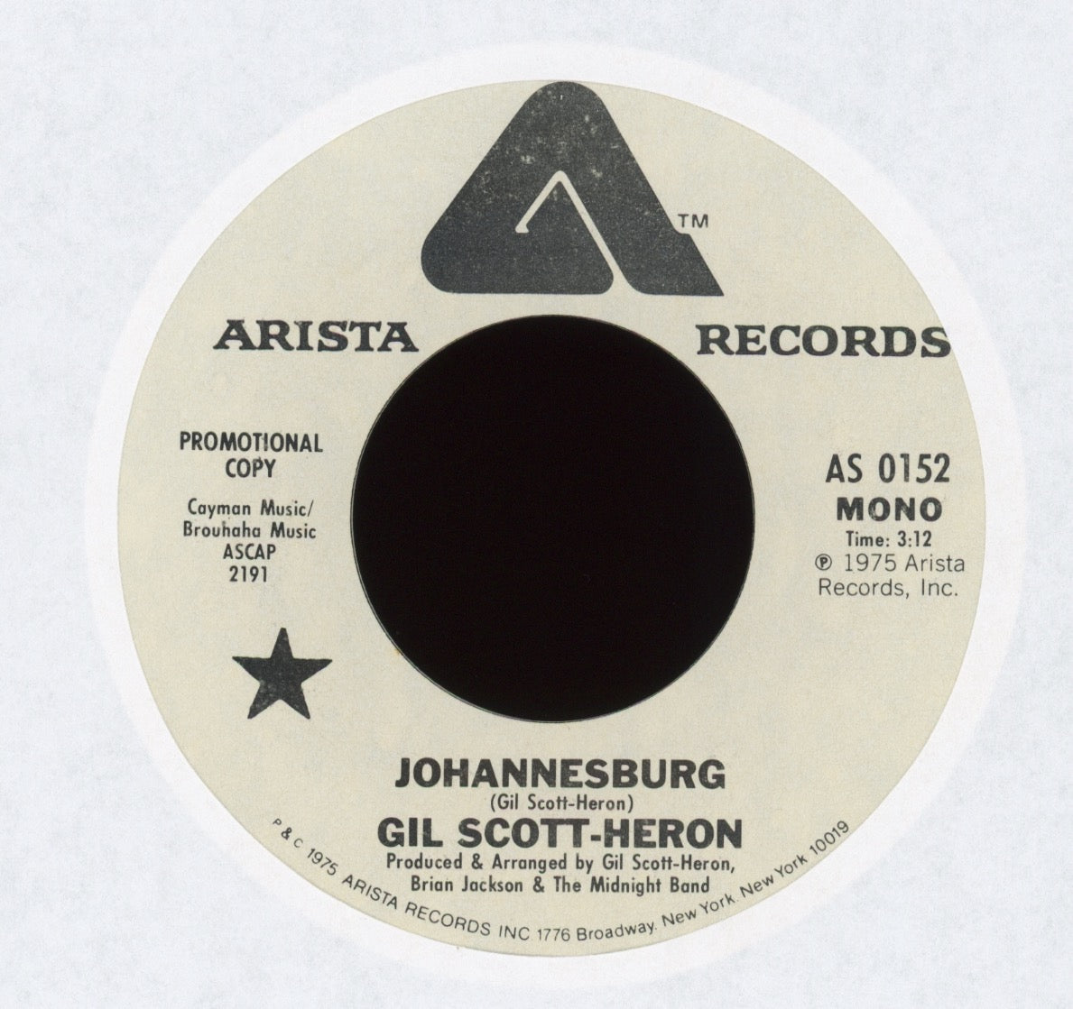 Gil Scott-Heron - Johannesburg on Arista Promo