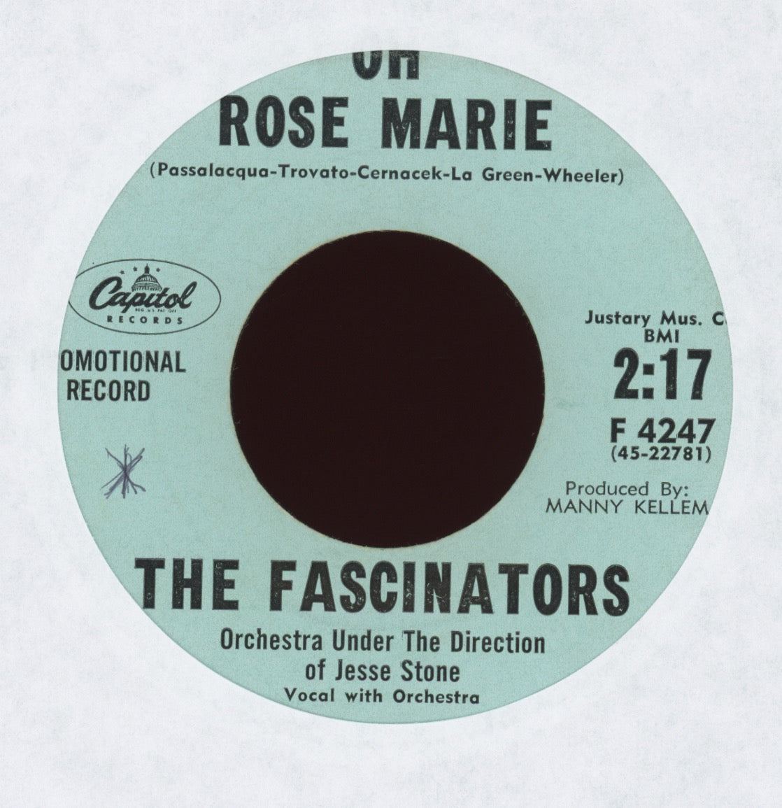 The Fascinators Oh Rose Marie on Capitol Promo