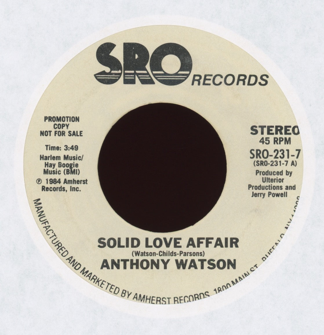 Anthony Watson - Solid Love Affair on SRO Promo
