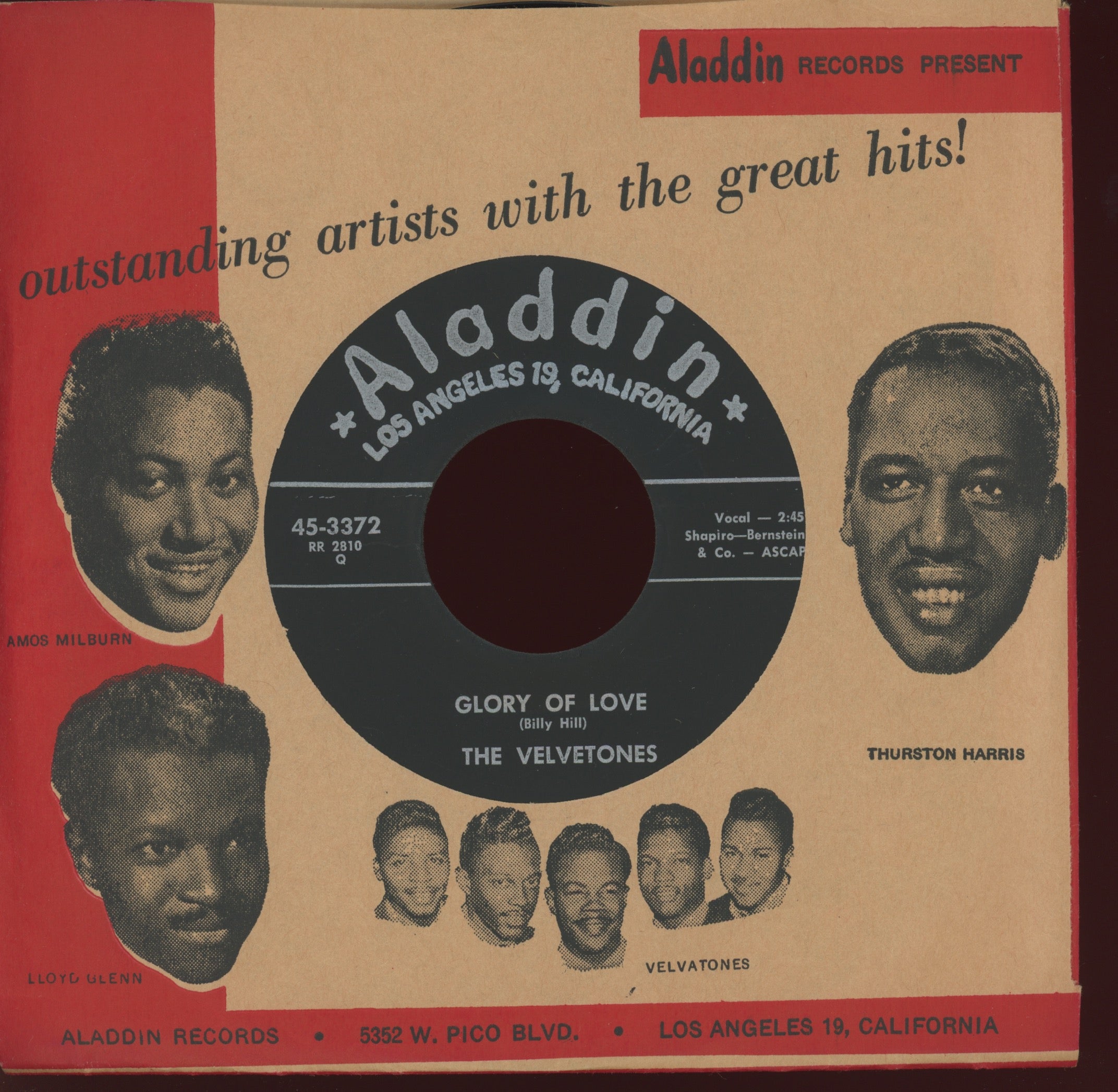 The Velvetones - Glory Of Love on Aladdin