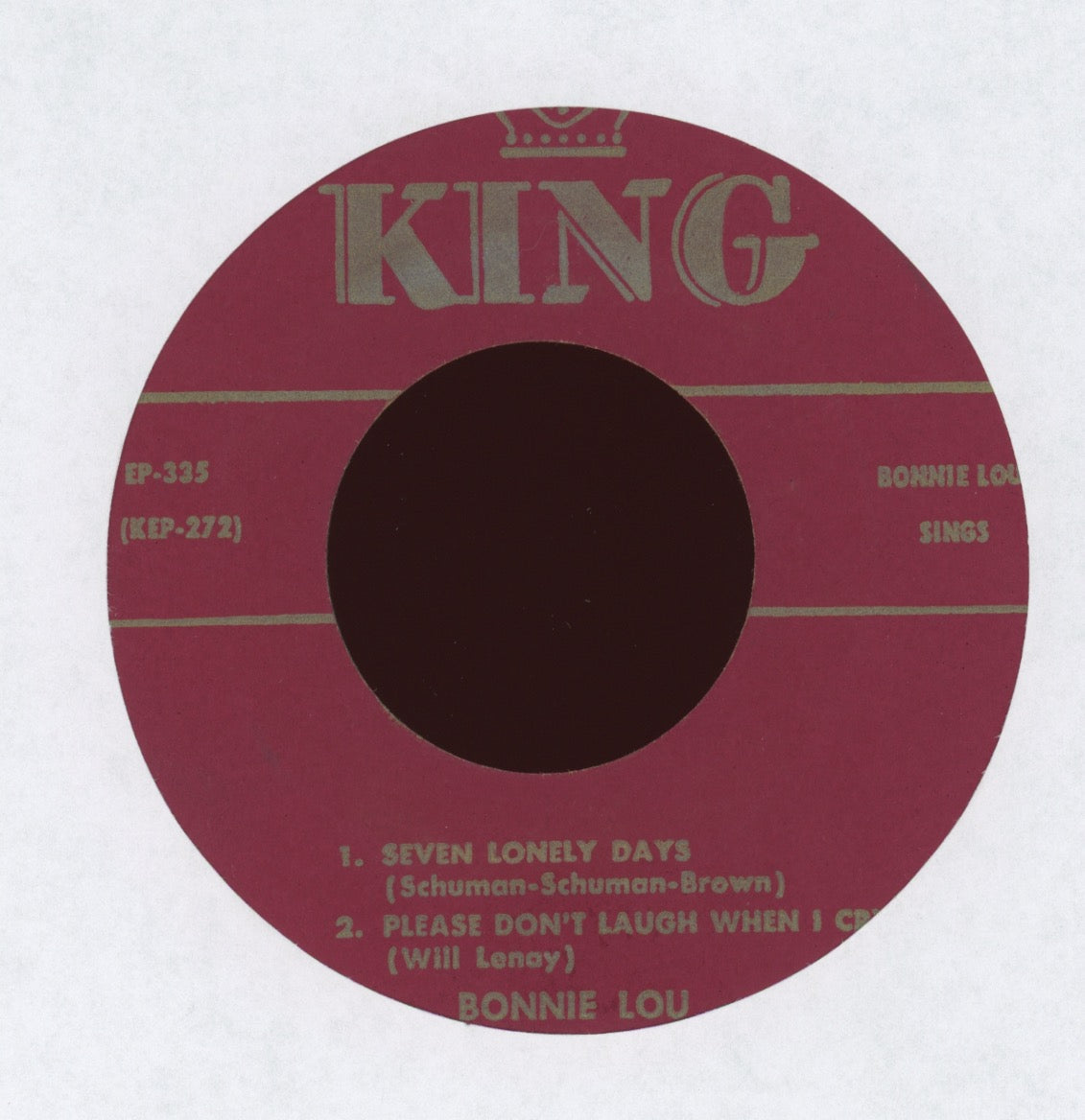 Bonnie Lou - Bonnie Lou Sings on King 45 EP 335 With Cover