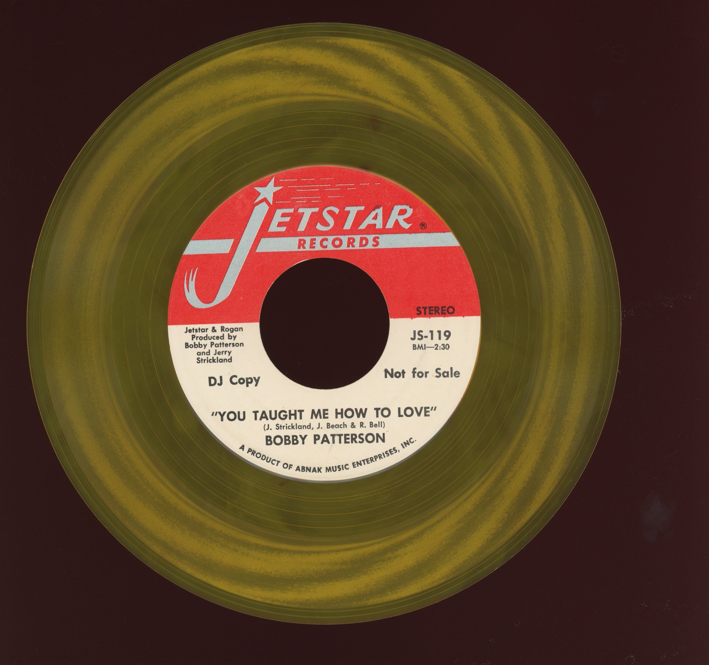 Bobby Patterson - If A Man Ever Loved A Woman on Jetstar Yellow Vinyl Promo