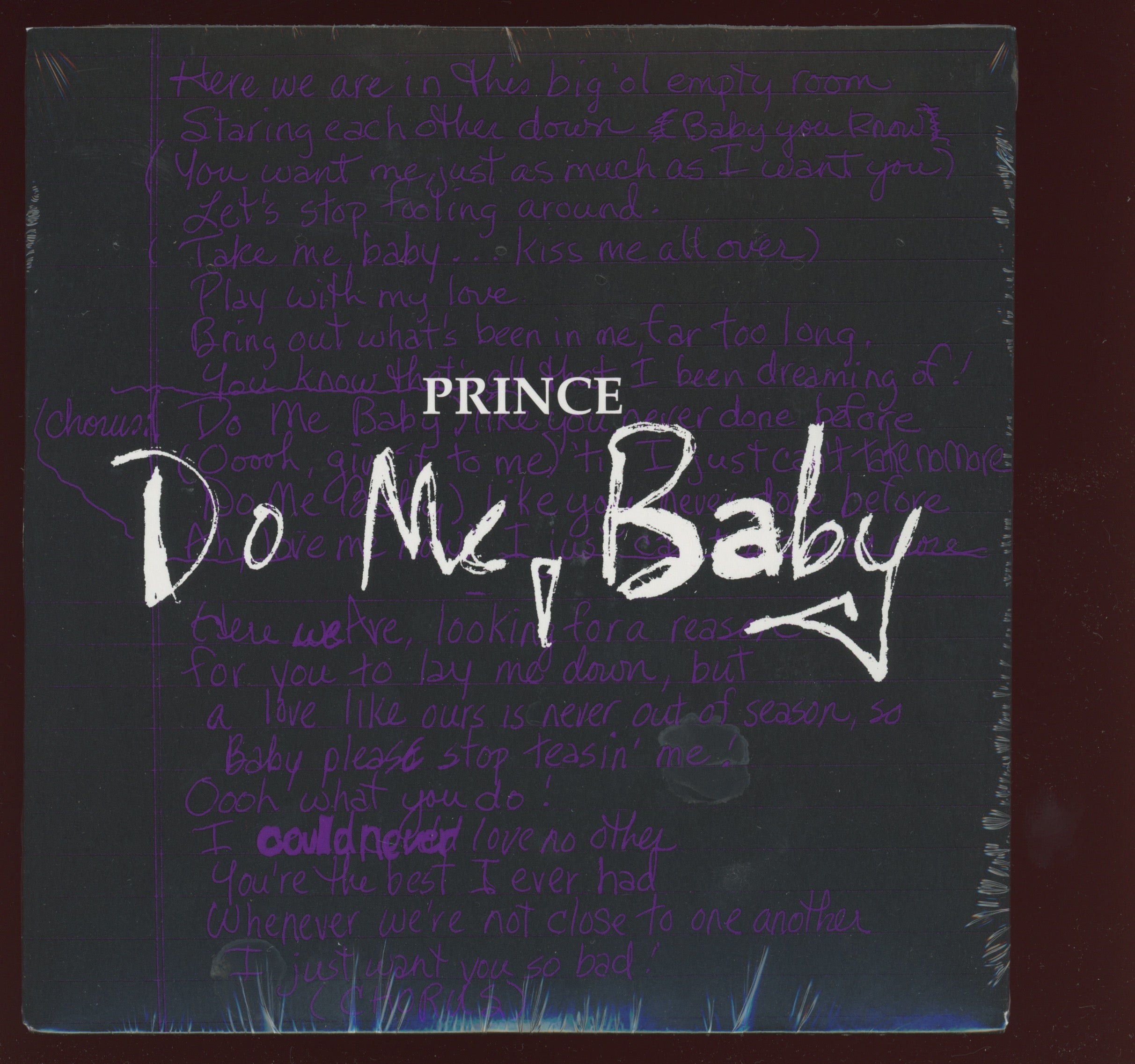 Prince - Do Me, Baby on NPG Warner Single Sided Etched Ltd Numbered Purple Sealed
