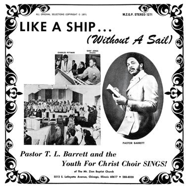 [DAMAGED] Pastor T.L. Barrett & The Youth For Christ Choir - Like a Ship (Without a Sail) [Ice Wind Transparent Vinyl]