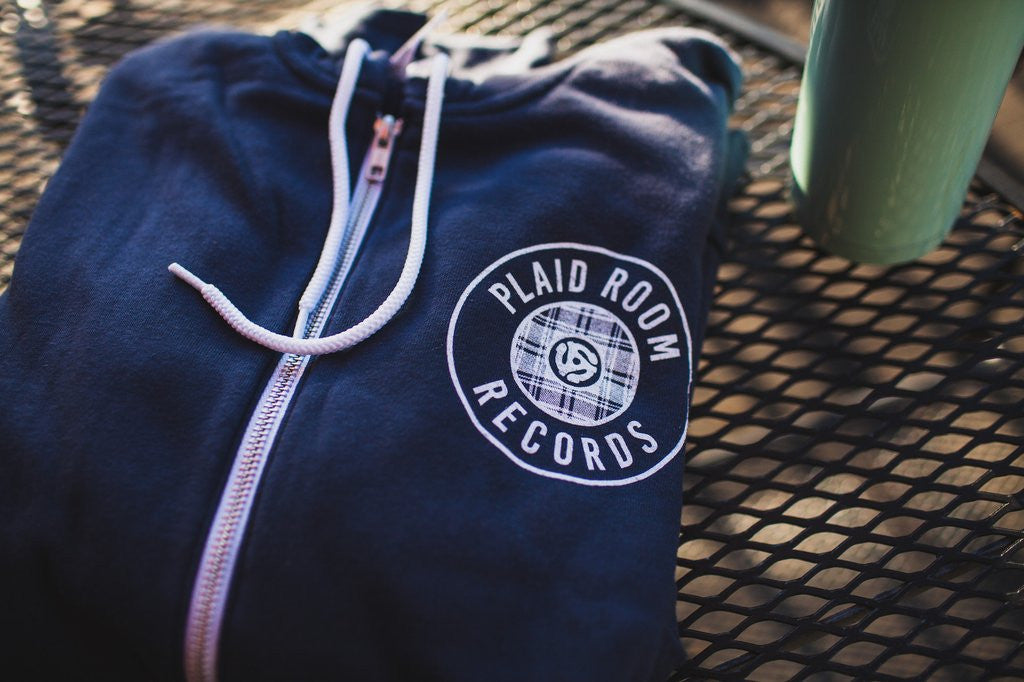 Plaid Room Zip-Up Hoodie - Navy