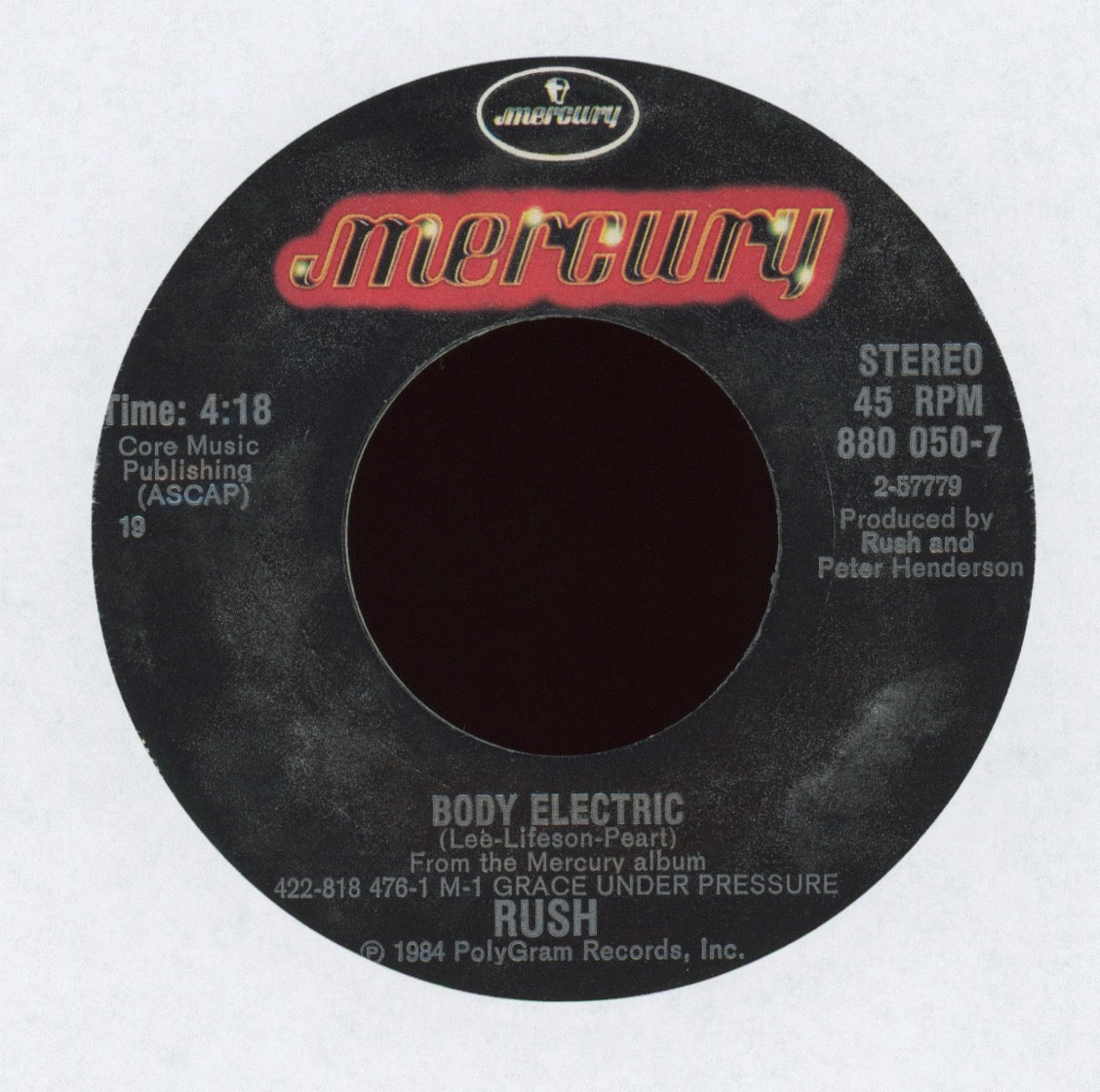 Rush - Body Electric on Mercury
