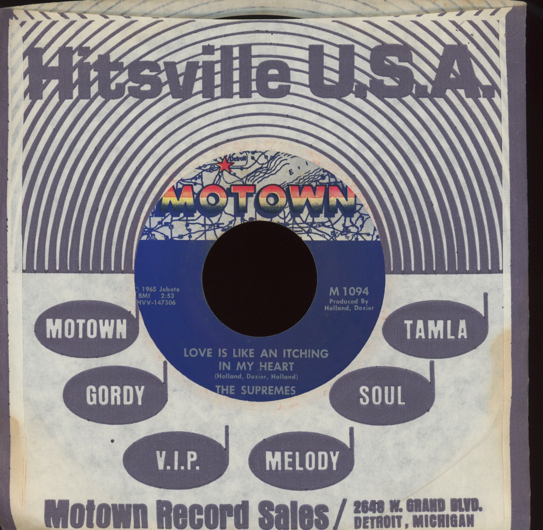 The Supremes - Love Is Like An Itching In My Heart on Tamla