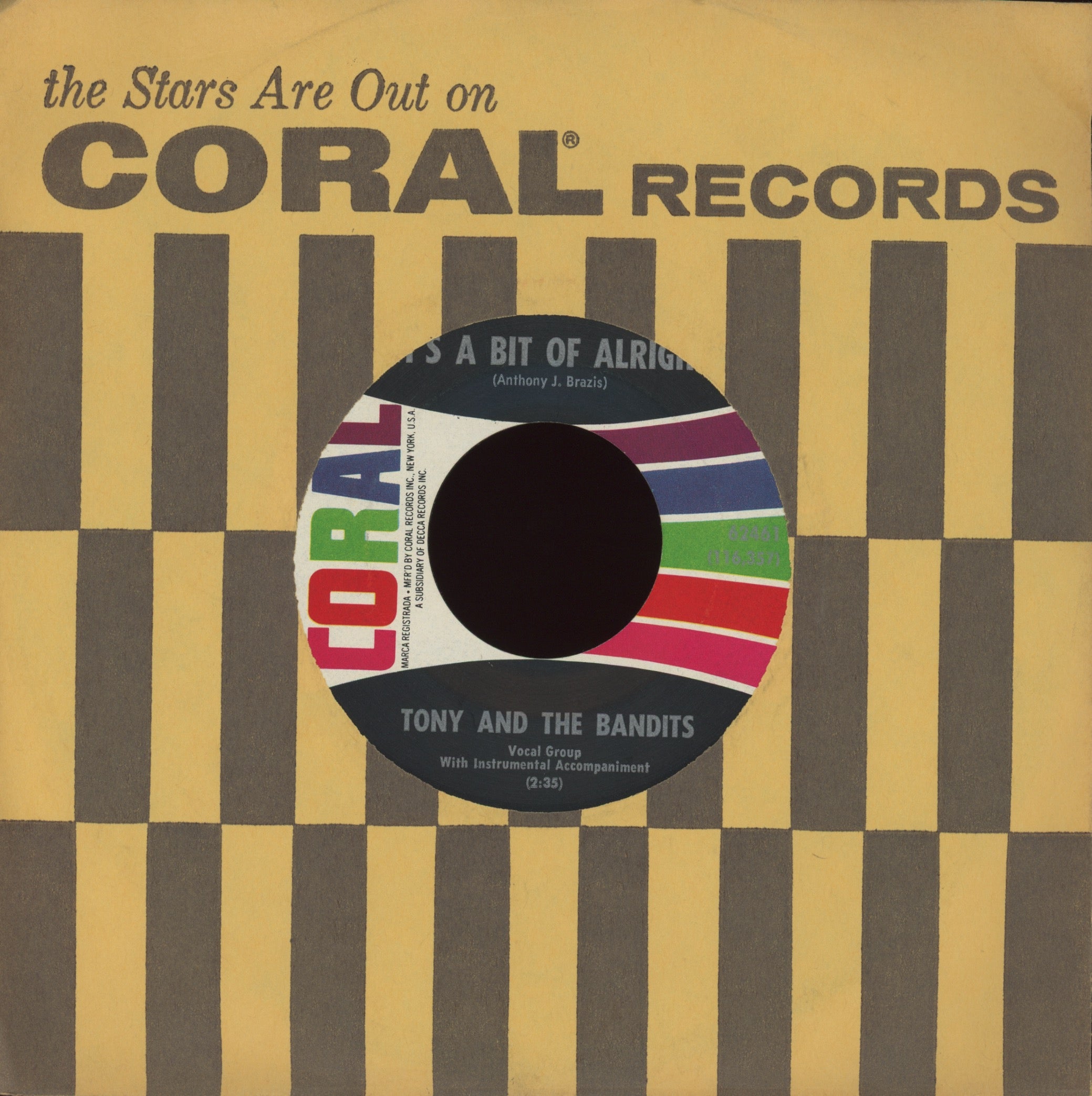 Tony And The Bandits - It's A Bit Of Alright on Coral
