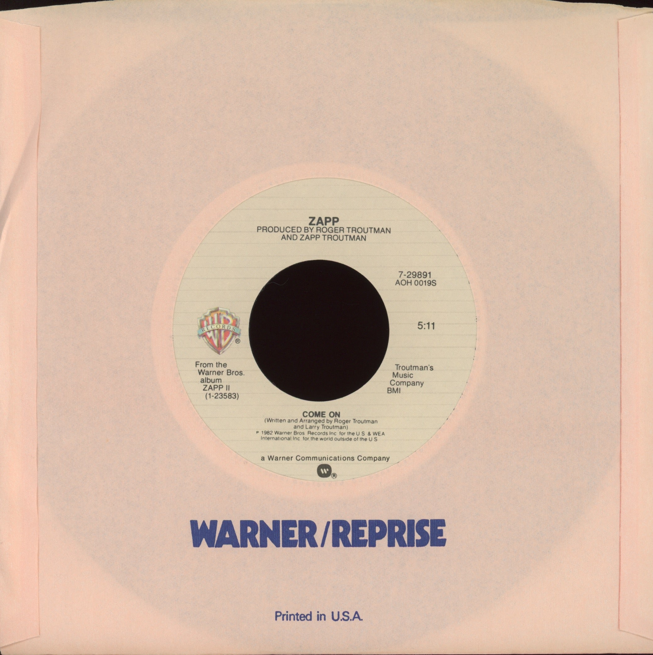 Zapp - Doo Wa Ditty (Blow That Thing) on Warner Bros