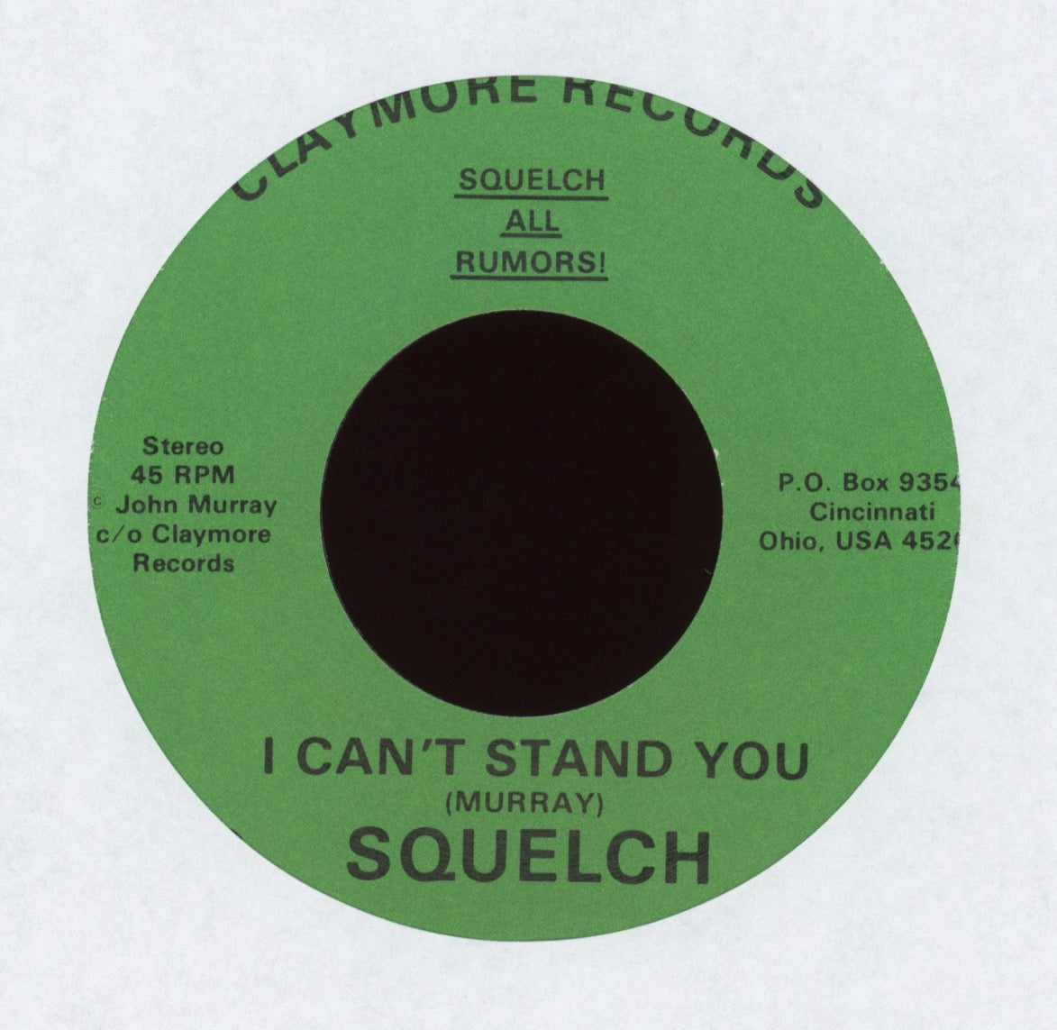 Squelch - All Rumors! on Claymore With Picture Sleeve