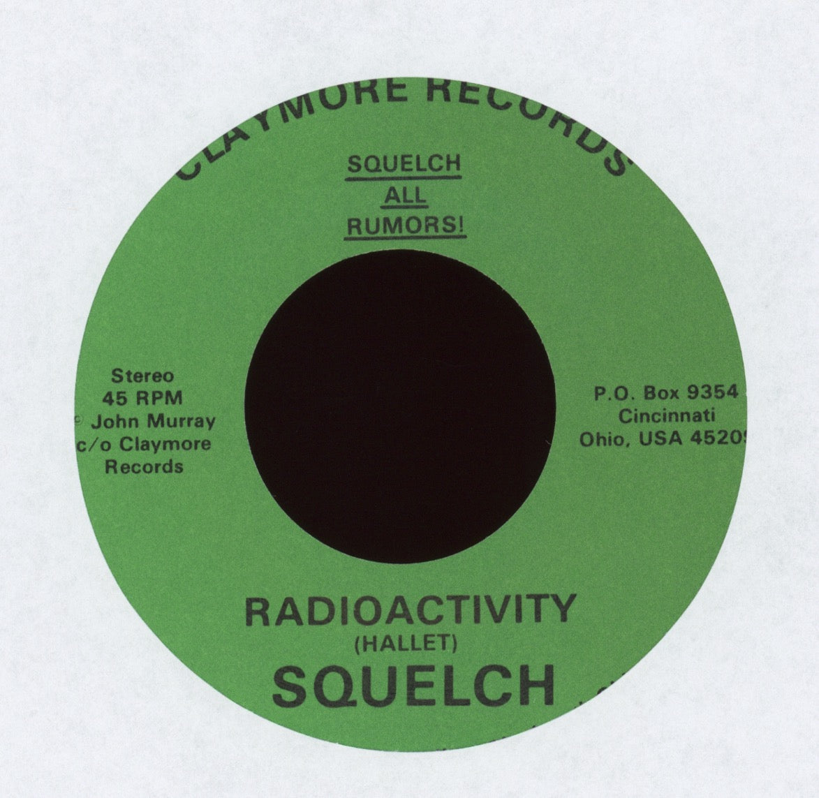Squelch - All Rumors! on Claymore With Picture Sleeve