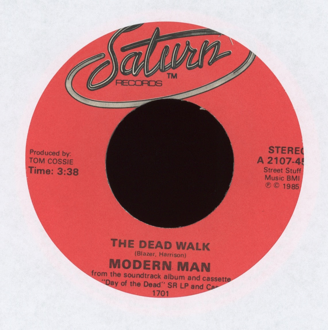 Modern Man - The Dead Walk on Saturn Day of the Dead With Picture Sleeve