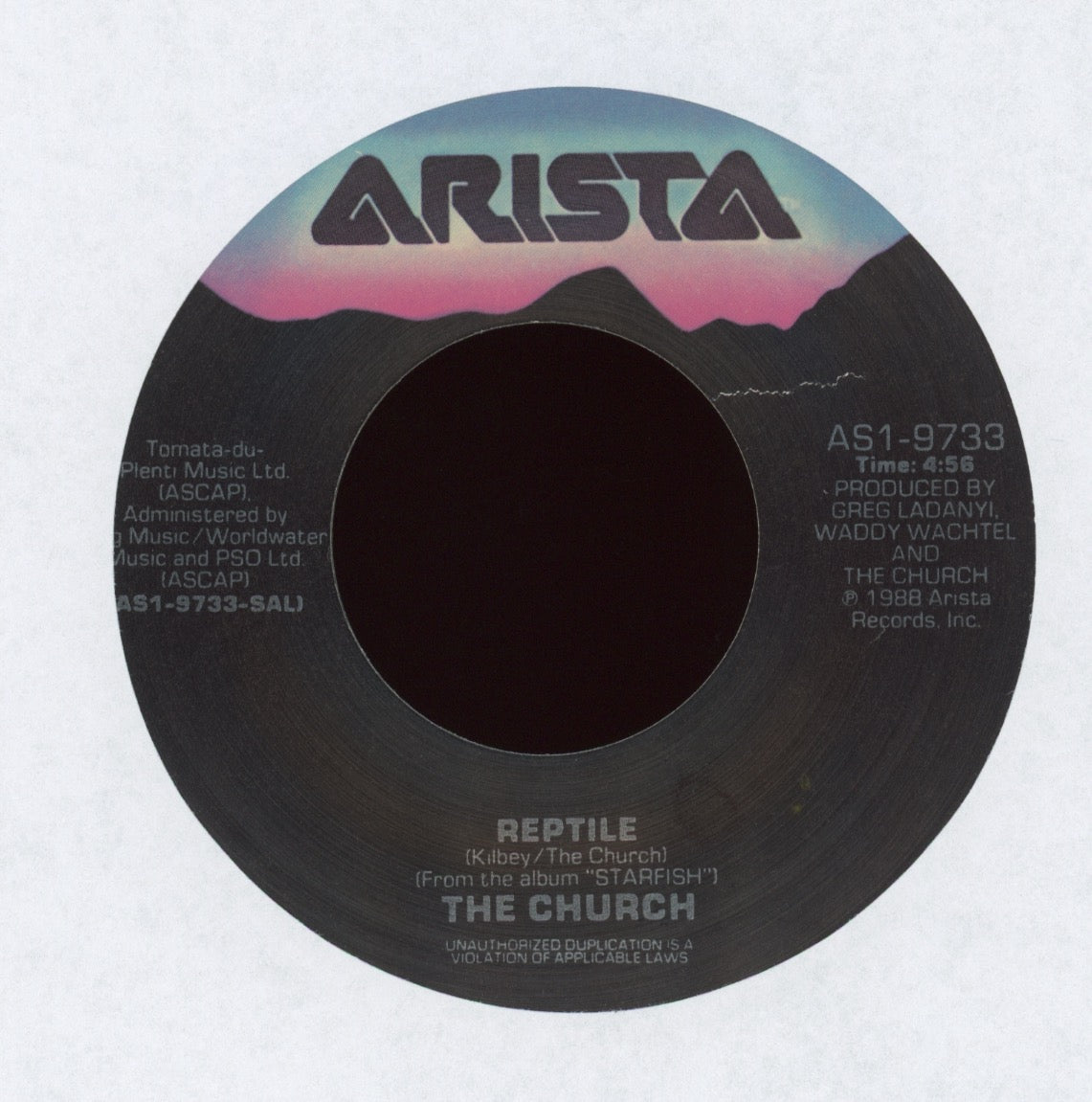 The Church - Under the Milky Way (Acoustic Version) on Arista With Picture Sleeve