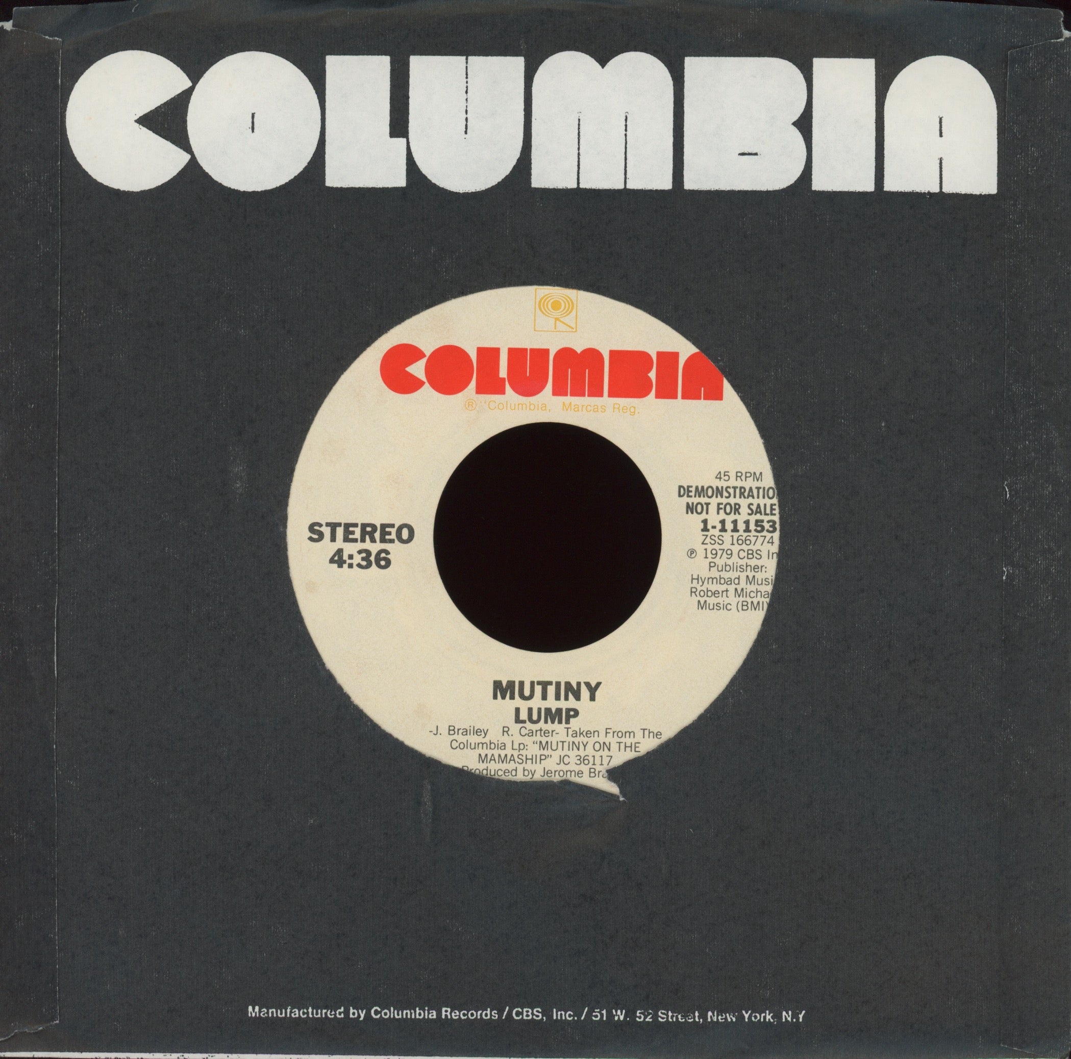 Mutiny - Lump on Columbia Promo