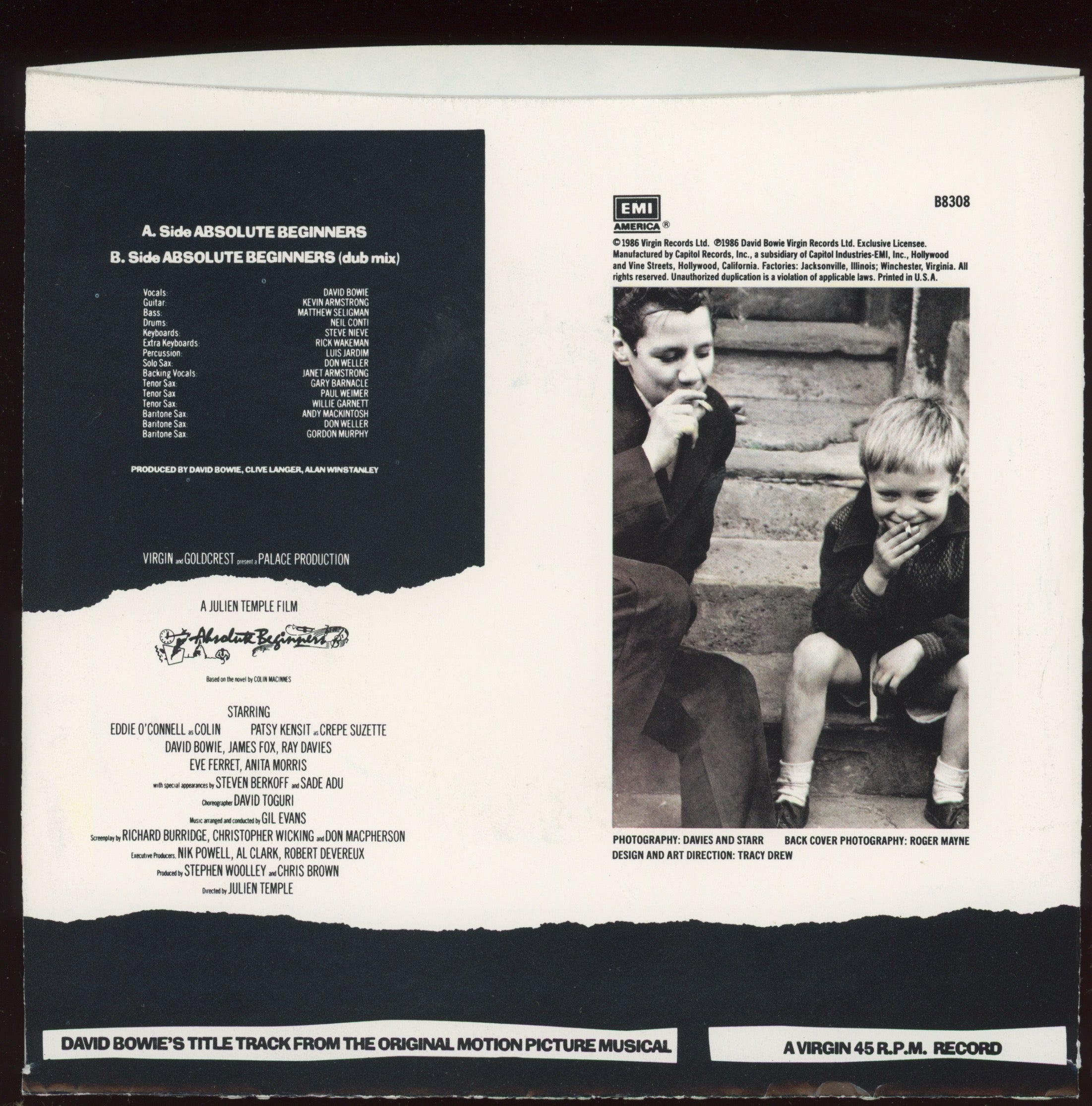 David Bowie - Absolute Beginners on EMI America With Picture Sleeve