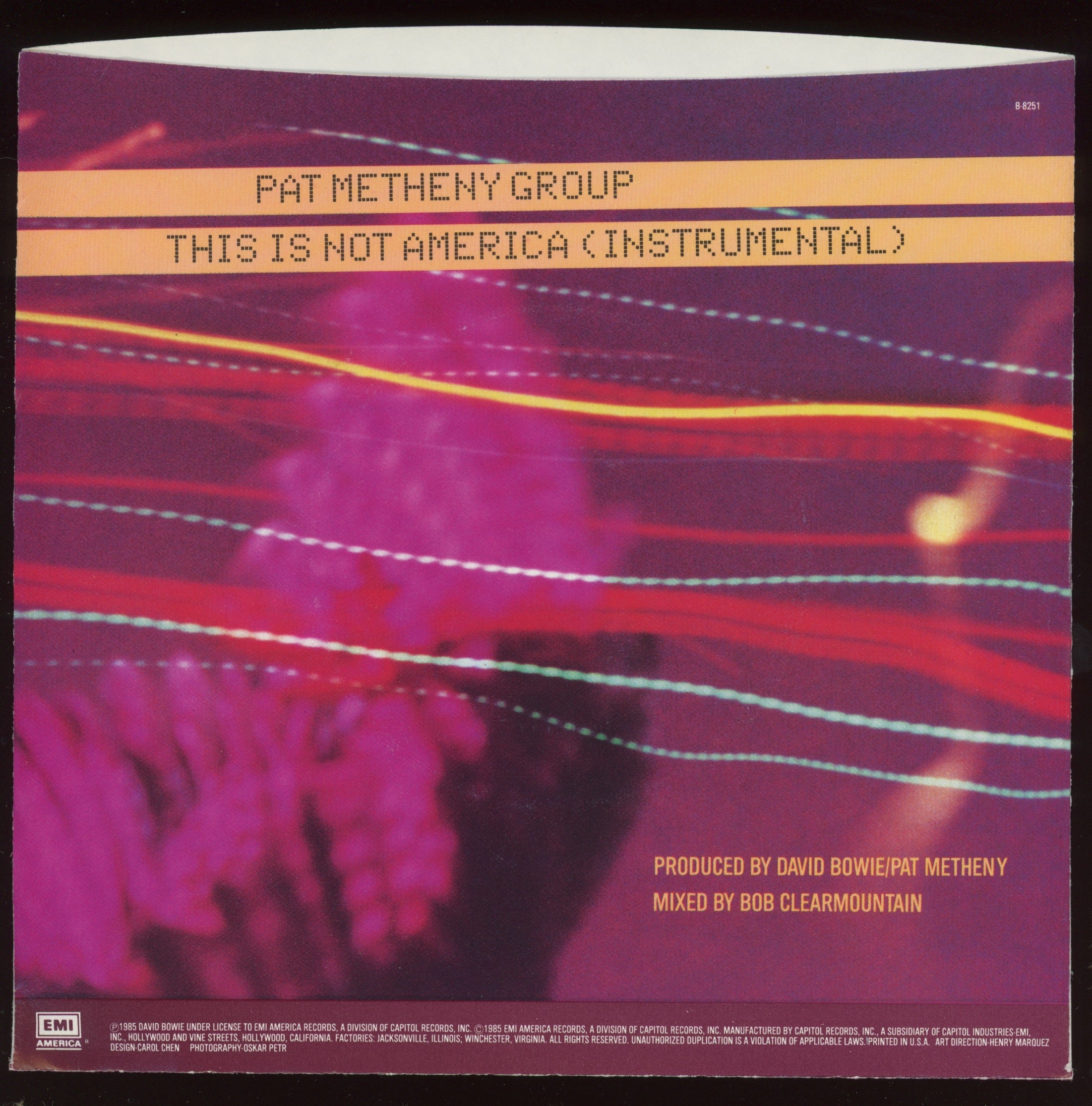 David Bowie - This Is Not America on EMI America