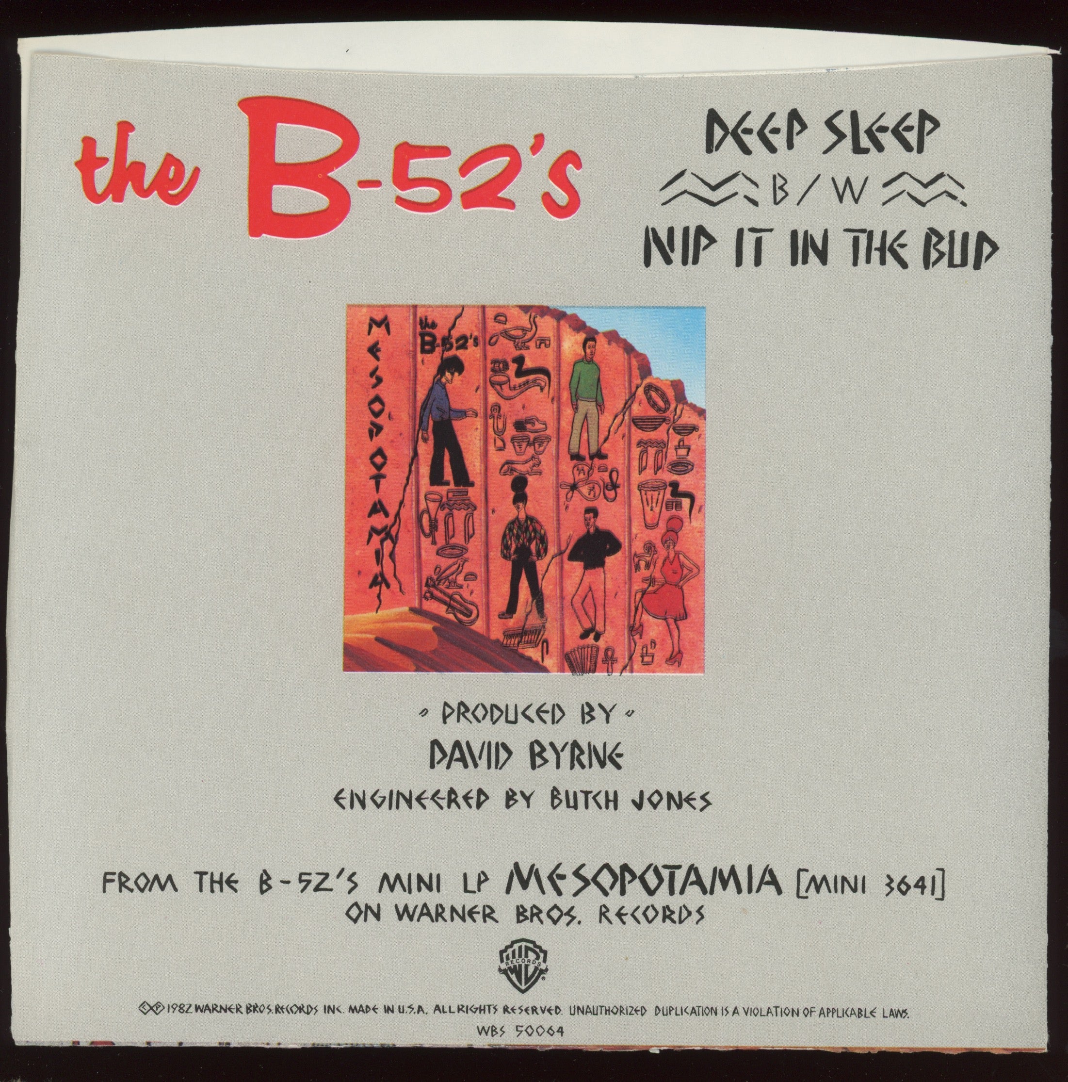 The B-52's - Deep Sleep on Warner Bros With Picture Sleeve