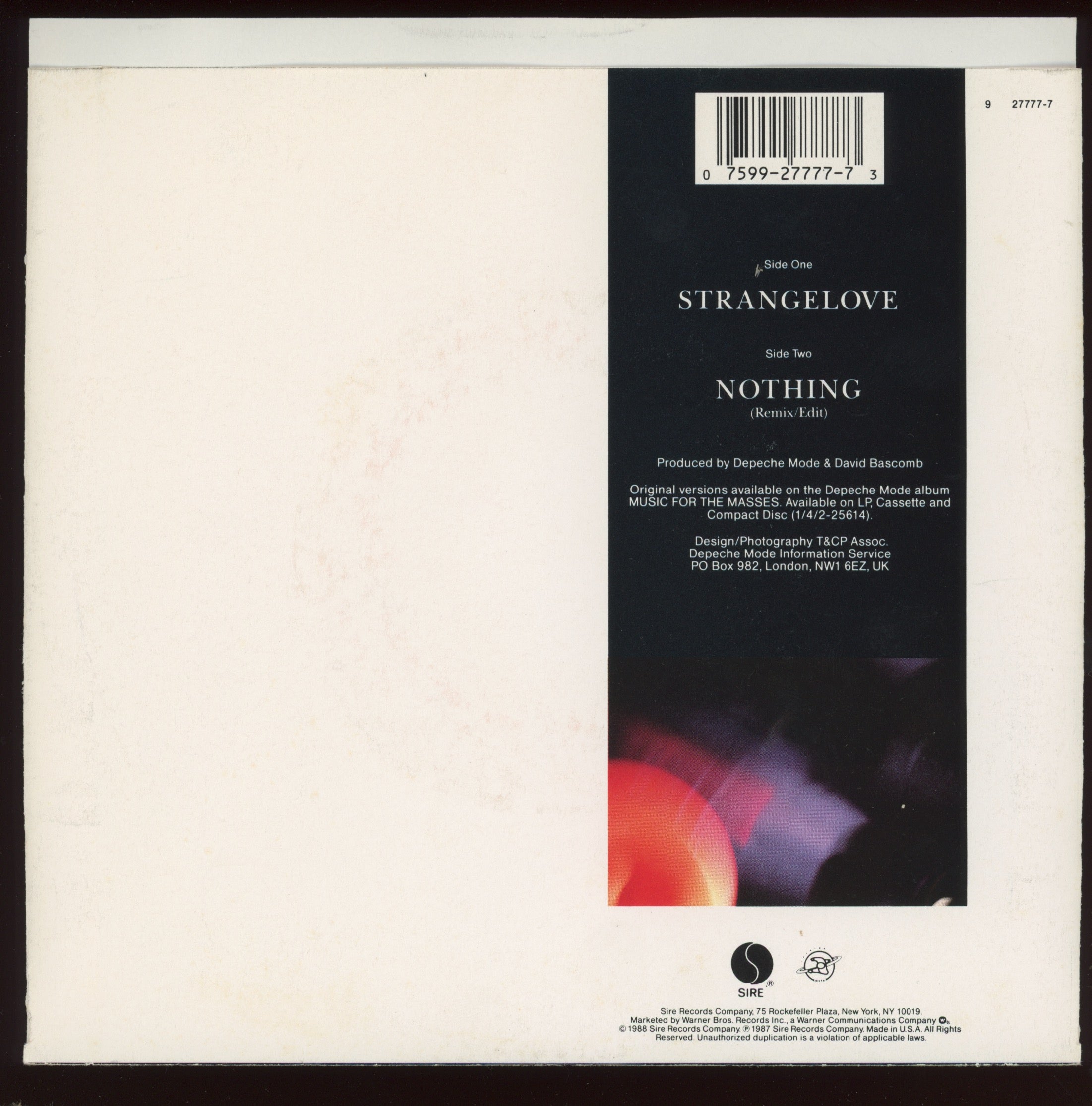 Depeche Mode - Strangelove on Sire With Picture Sleeve