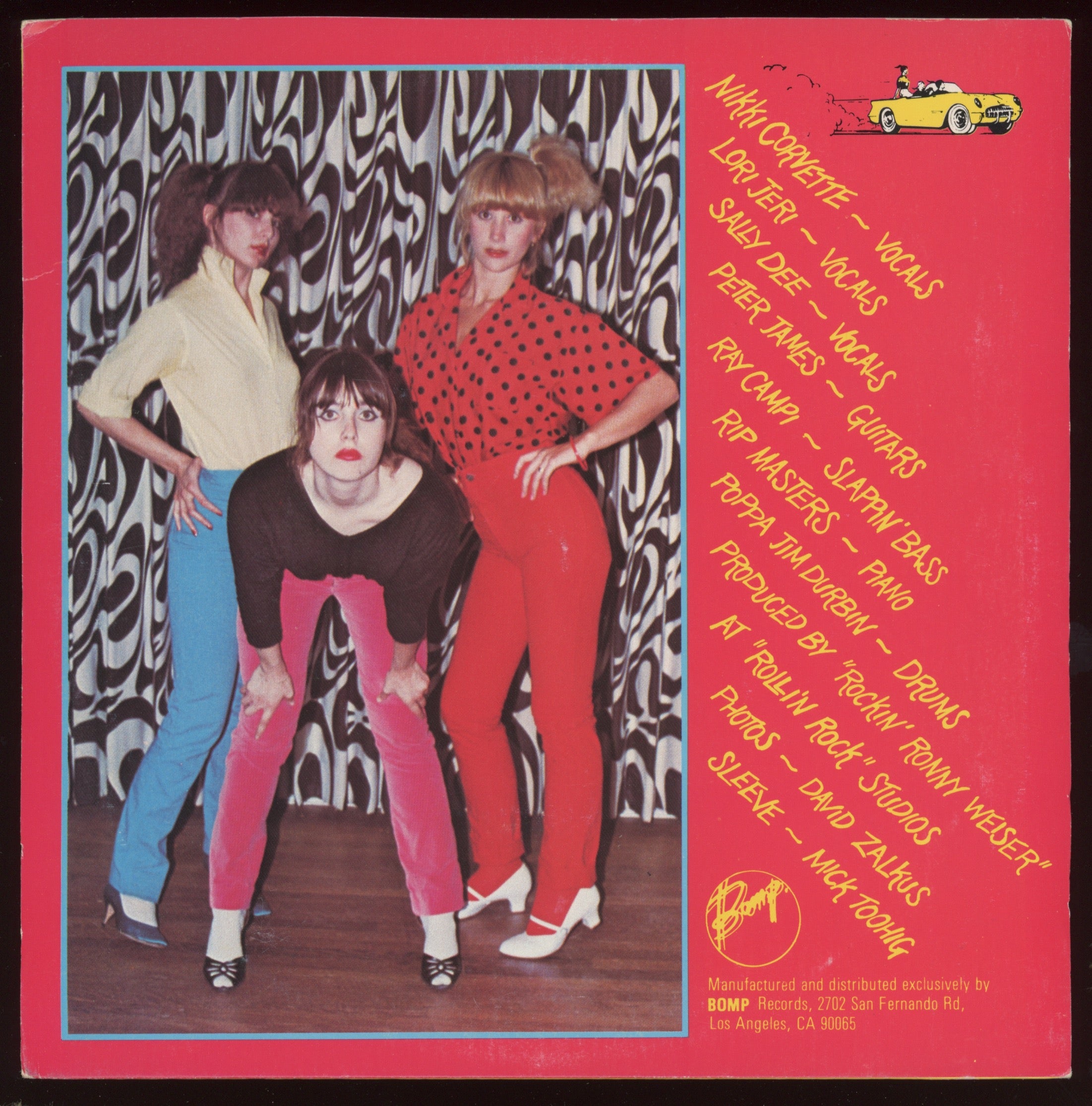 Nikki & The Corvettes - Honey Bop! on Bomp Red Vinyl With Picture Sleeve