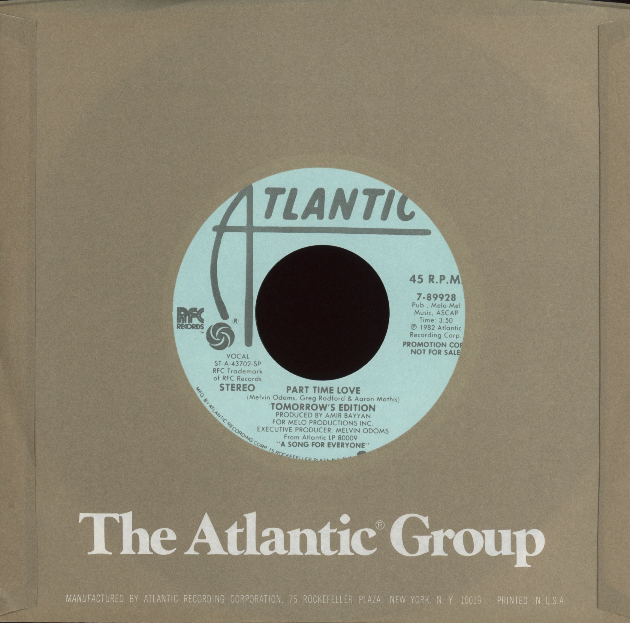 Tomorrow's Edition - Part  Time Love on Atlantic Promo
